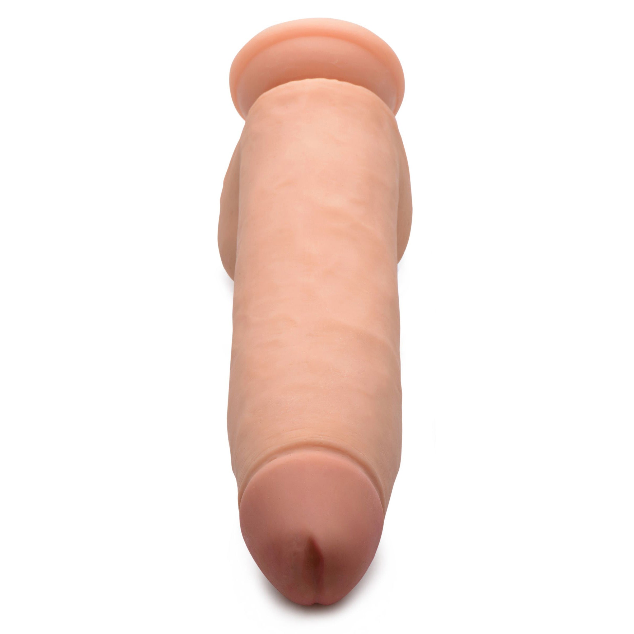 Textured surface of the Nathan Skintech Realistic 11 Inch Dildo against a white backdrop