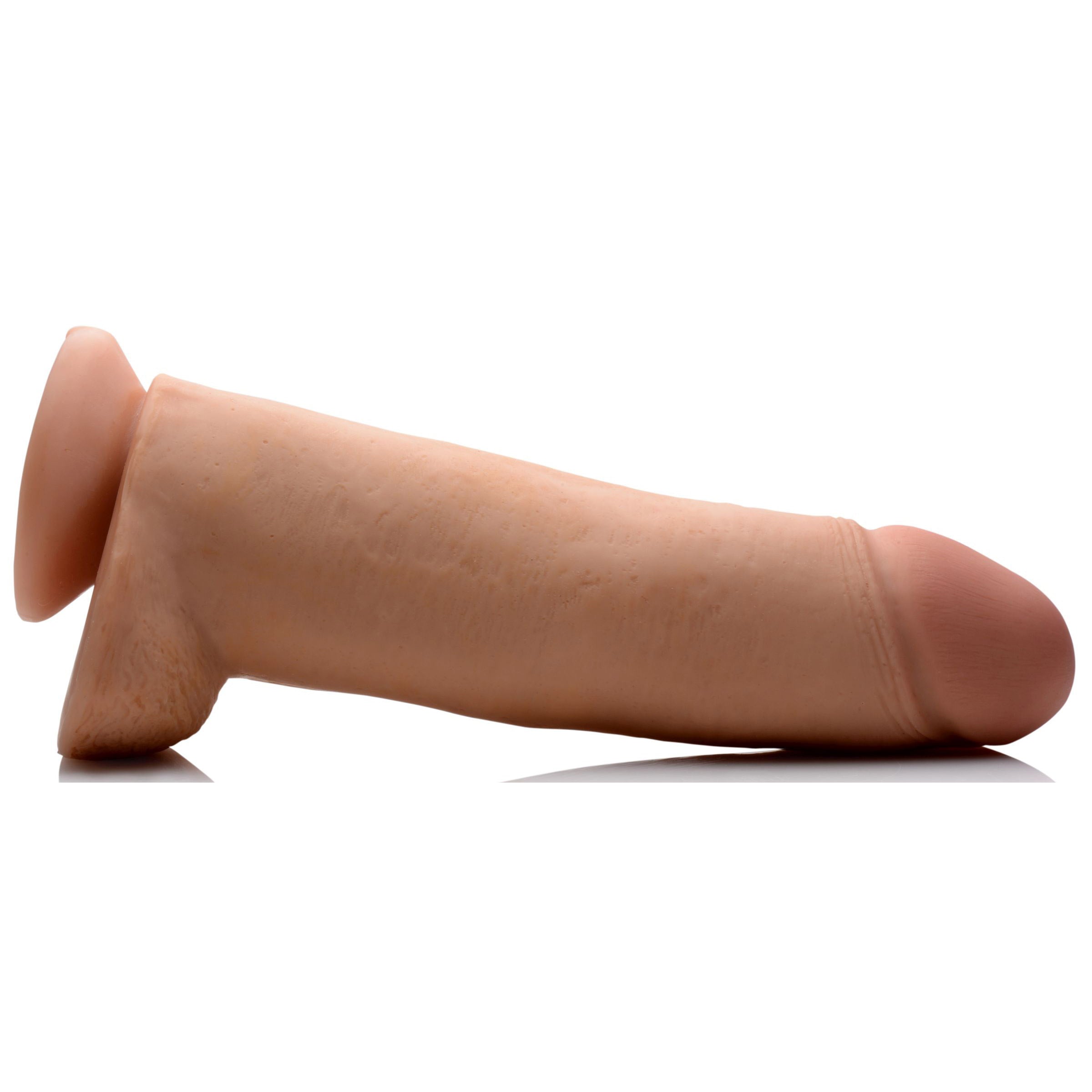 Angled shot of the Cody Skintech Realistic 12 Inch Dildo highlighting its shape