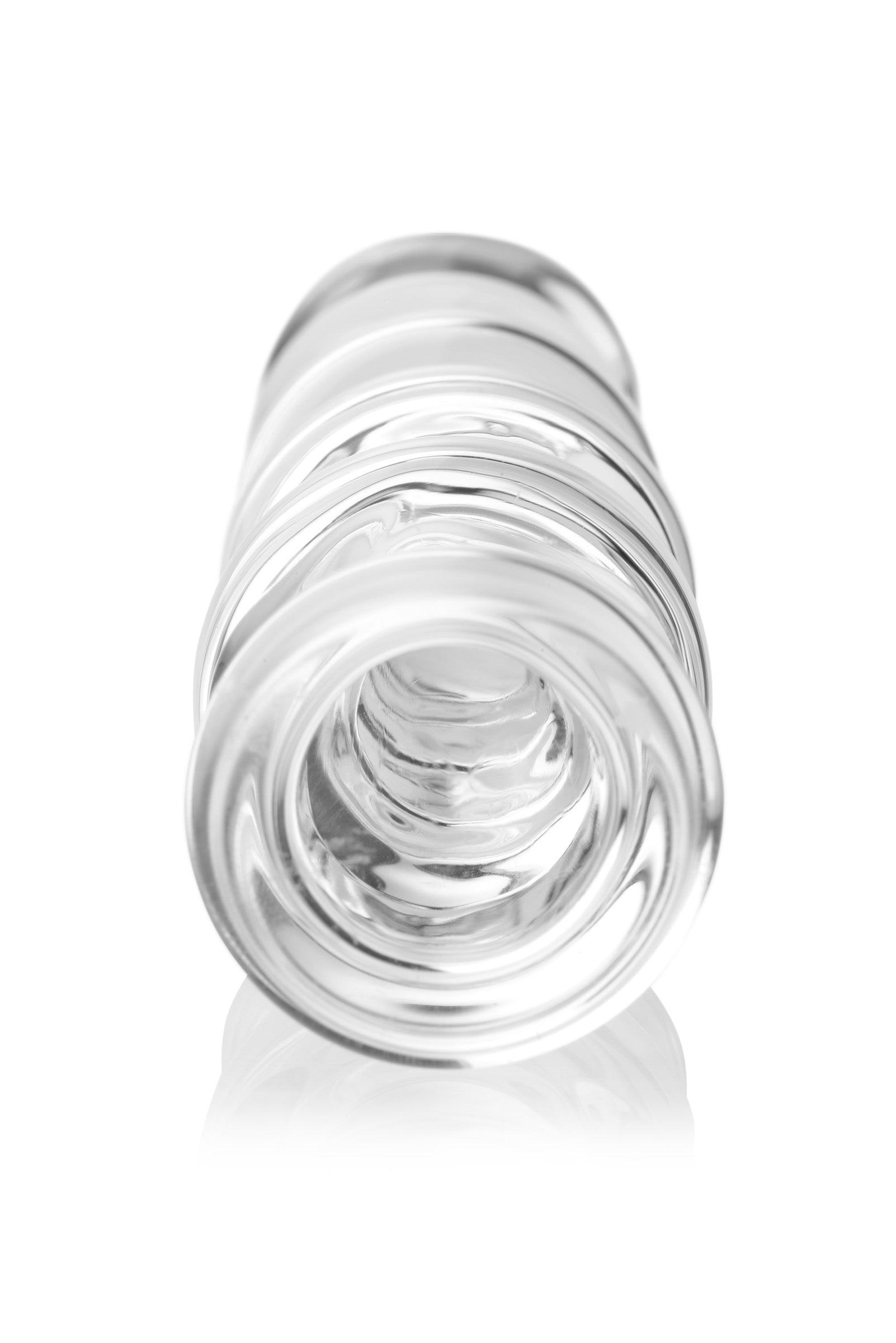 The Drops Anal Link Glass Dildo against a white backdrop