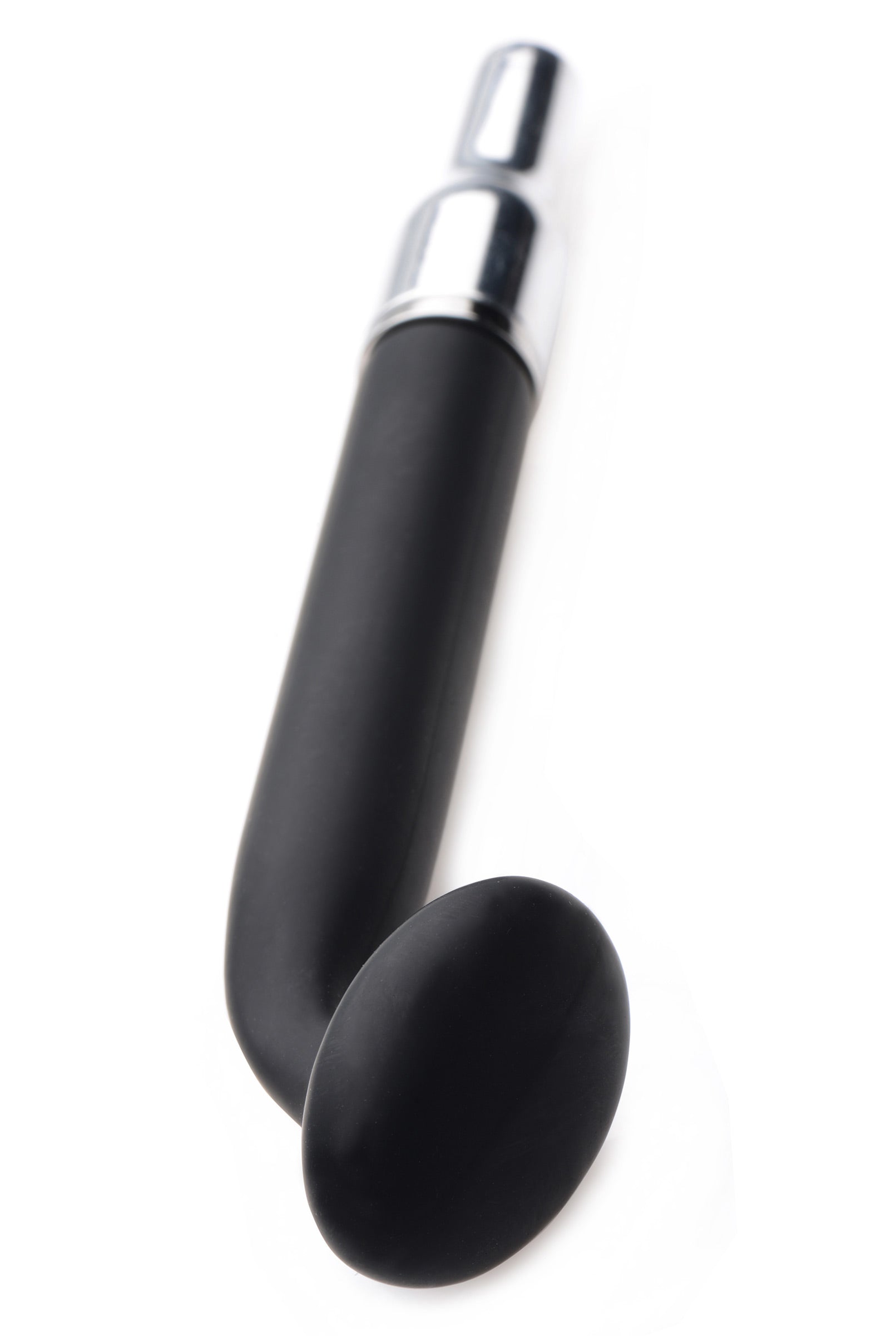 Close-up view of the Extreme Twilight Round Silicone Estim Attachment with its handle