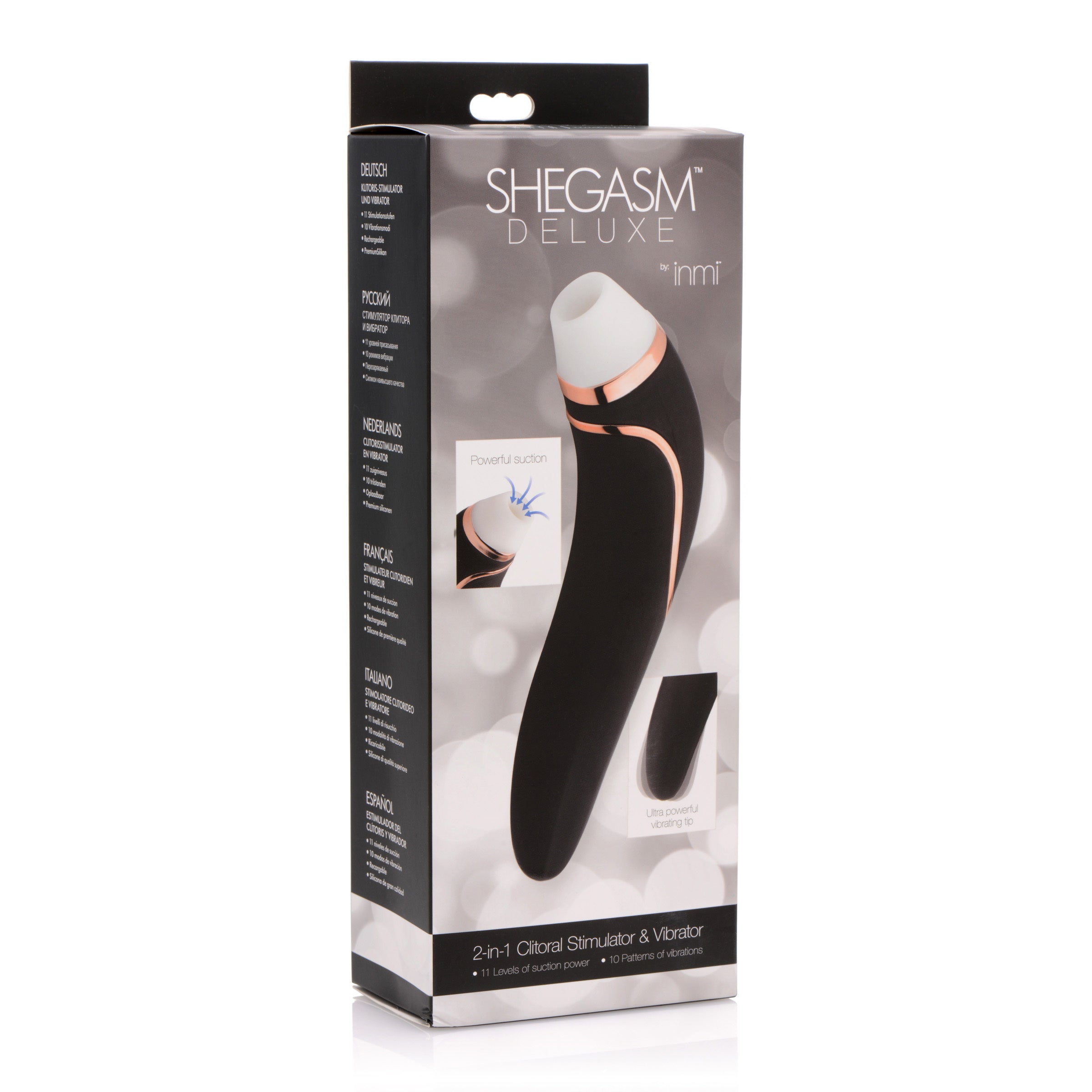 Shegasm Deluxe Clitoral Stimulator and Vibe in its original packaging