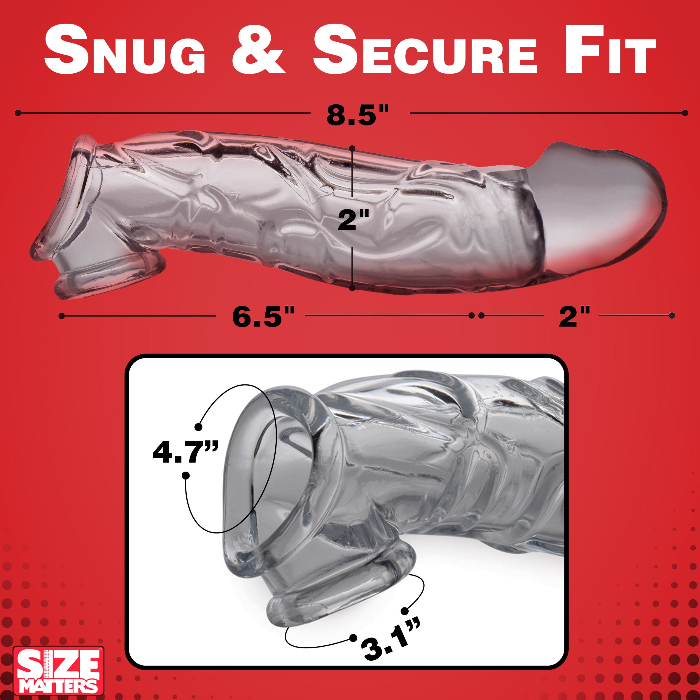 Detail of the snug fit provided by the 2 Inch Extender Sleeve