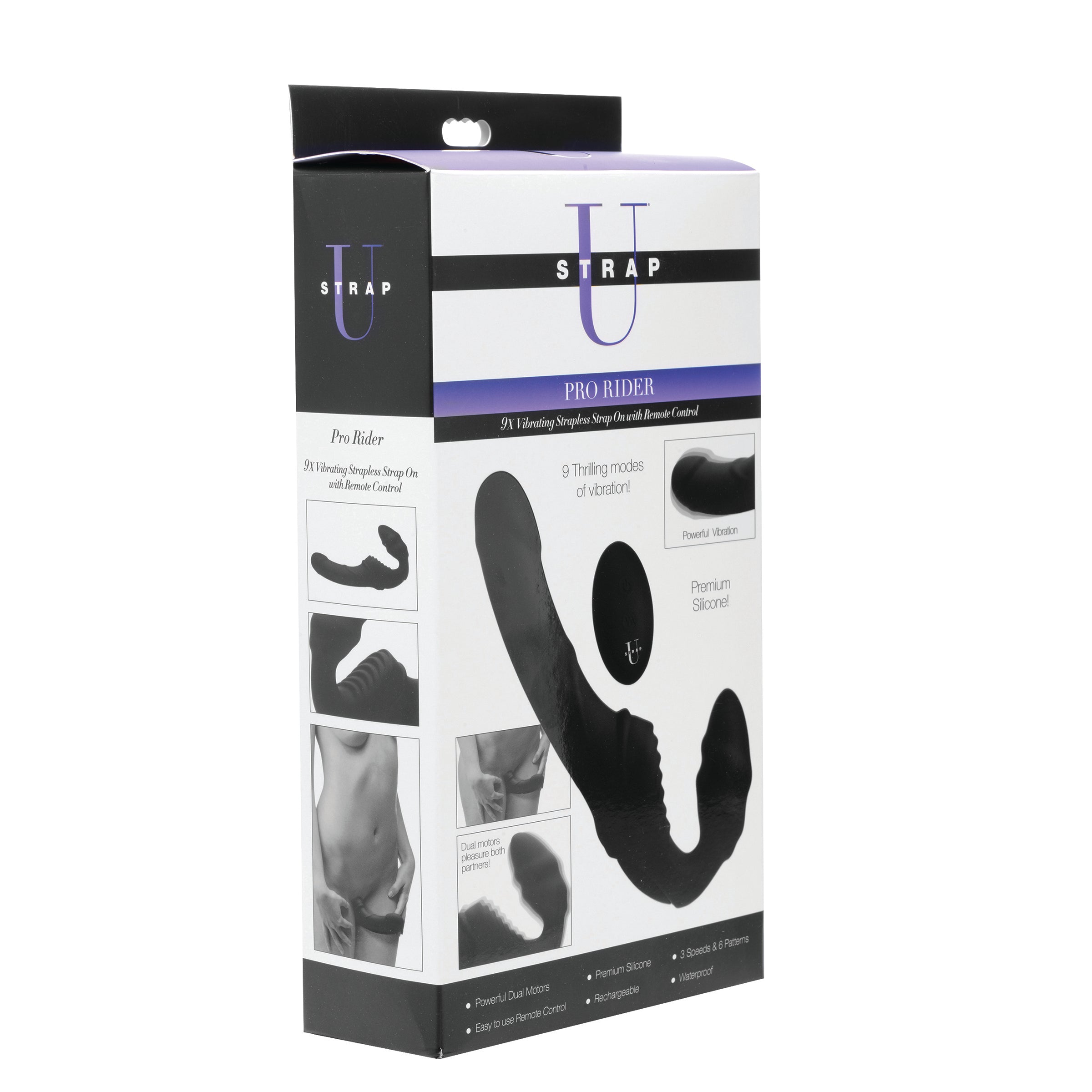 Pro Rider 9x strapless silicone strap-on in its original packaging