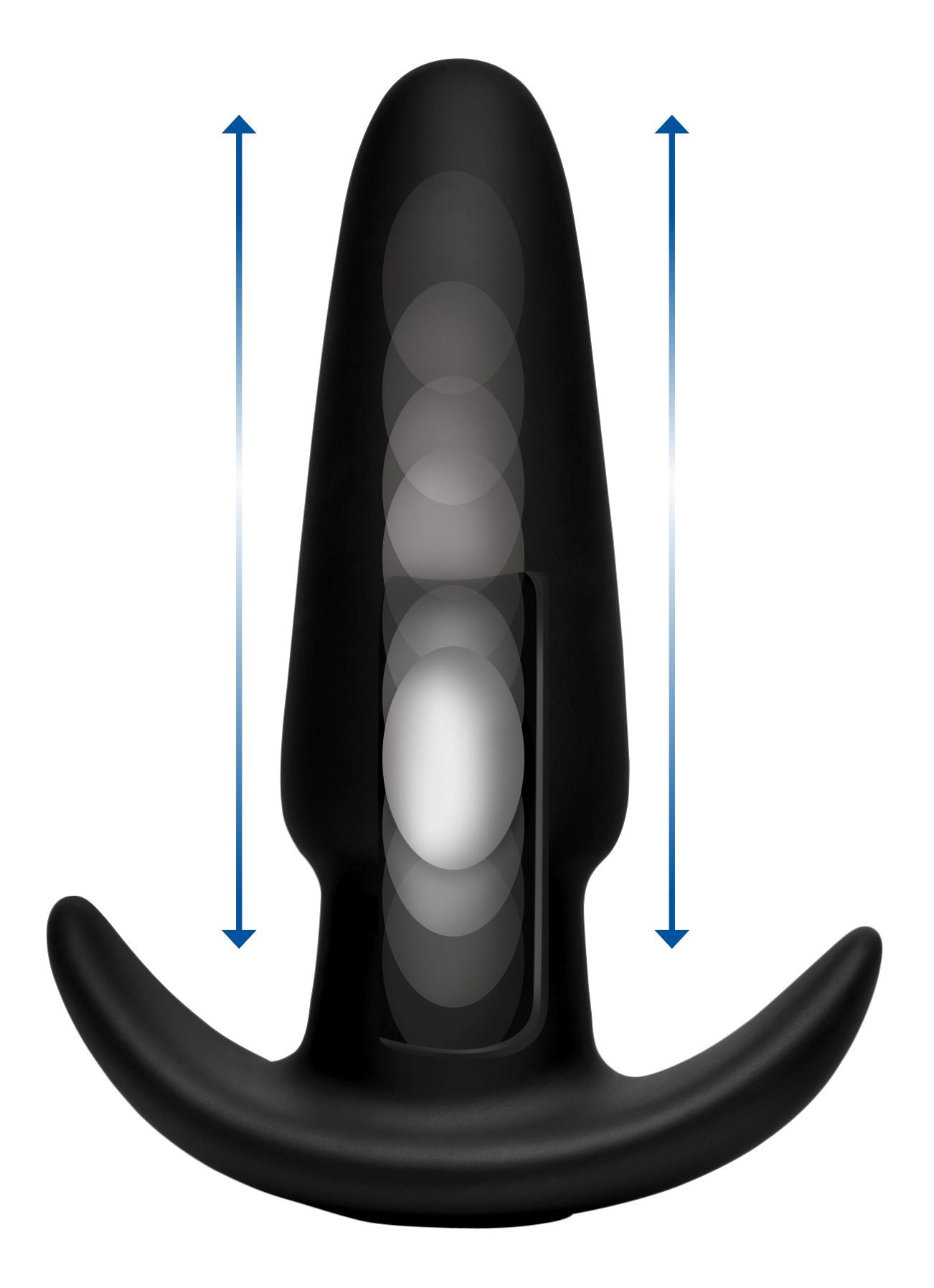 Size dimensions of the Kinetic Thumping 7x Anal Plug illustrated with a ruler