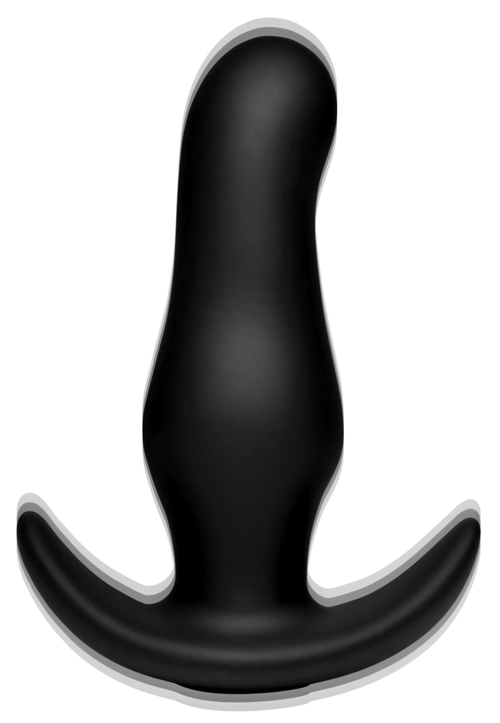 Ergonomic black prostate massager with a textured grip