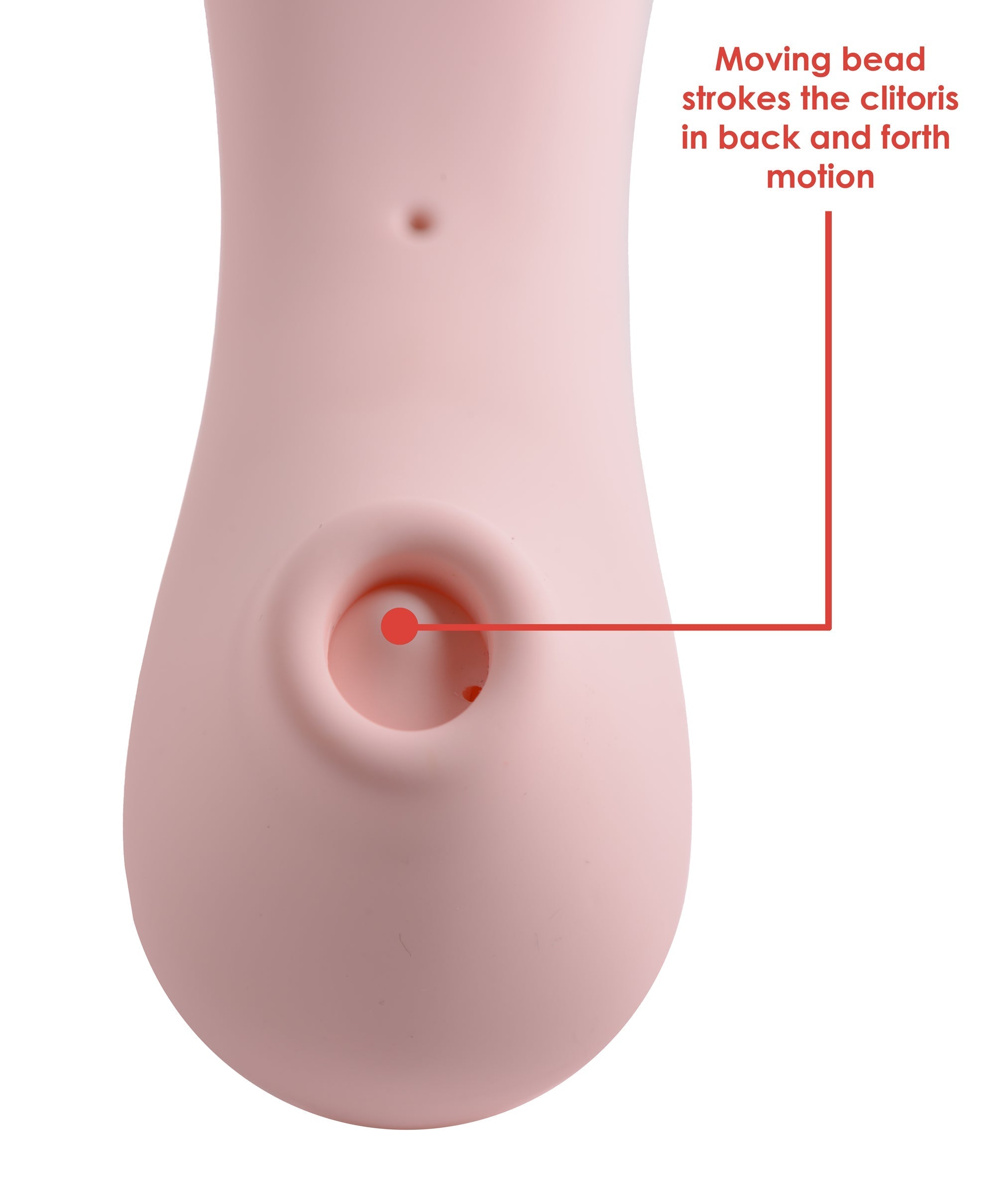 Interior view of Shegasm Tickle Tickling Stimulator highlighting the moving head feature