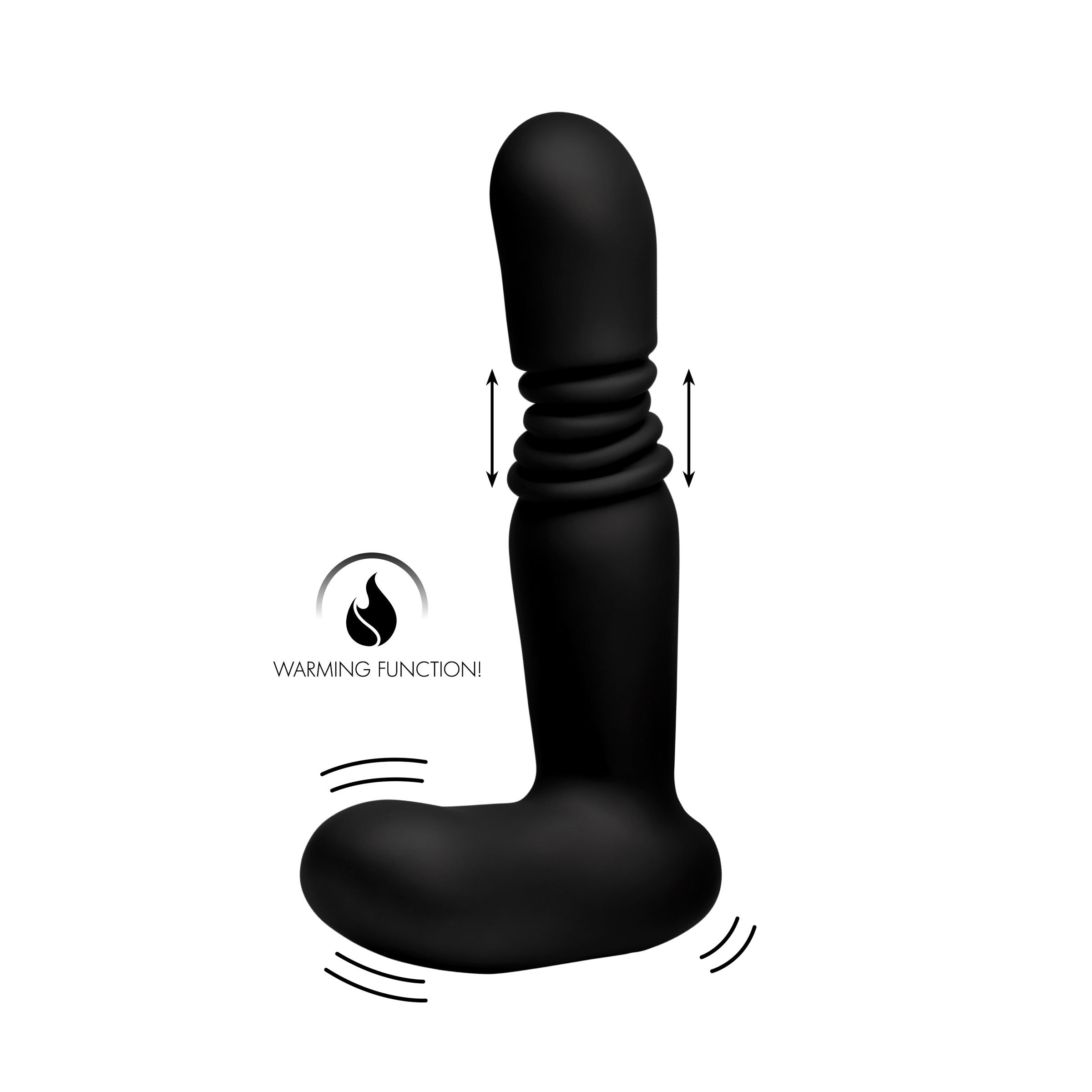 Diagram illustrating the features of the silicone thrusting anal plug