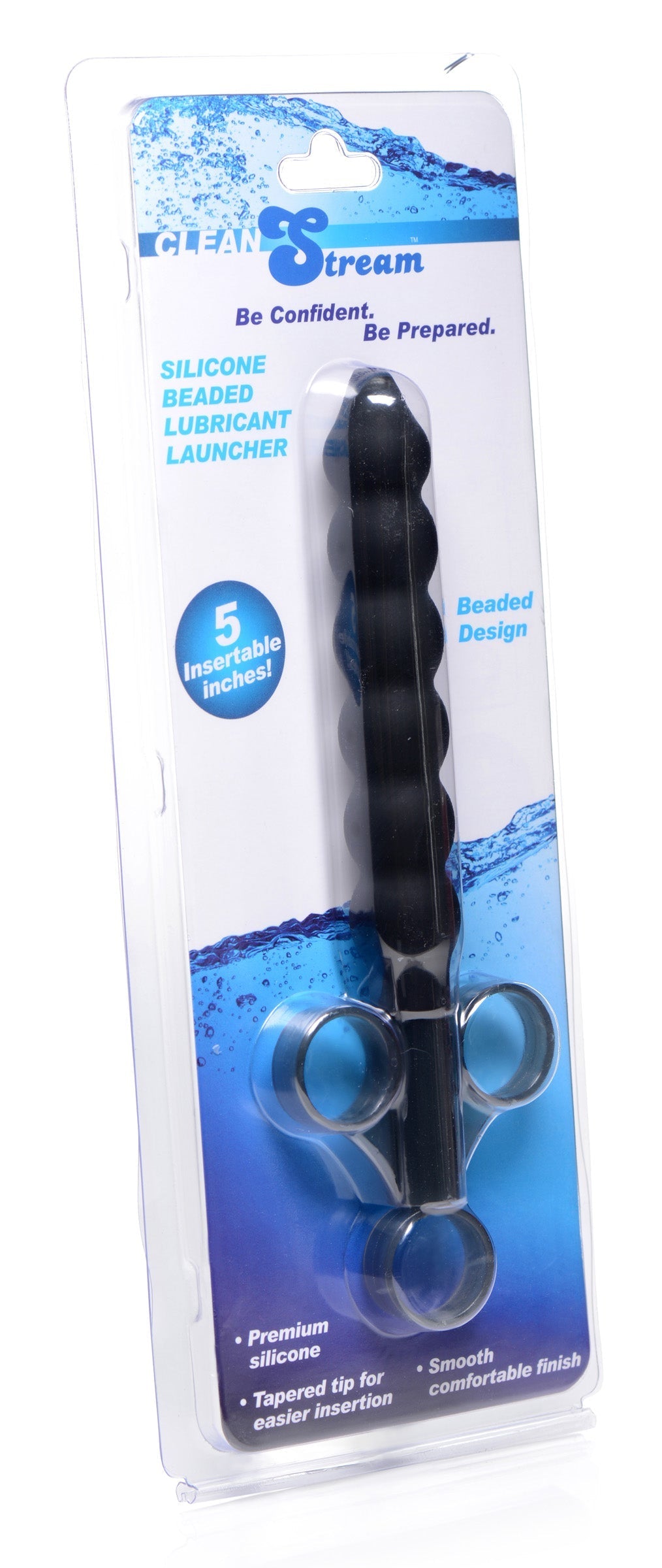 Silicone beaded lubricant applicator with a smooth black finish