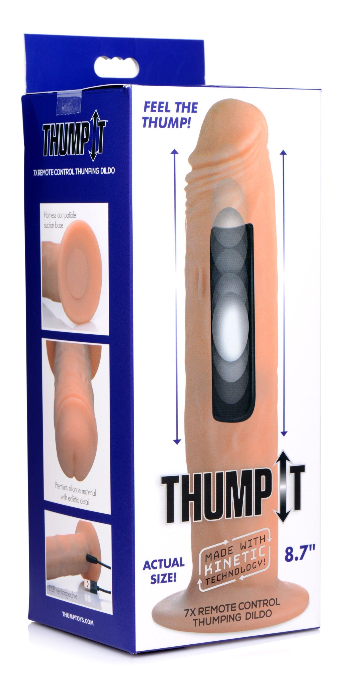 Realistic features of the Kinetic Thumping 7x Silicone Dildo