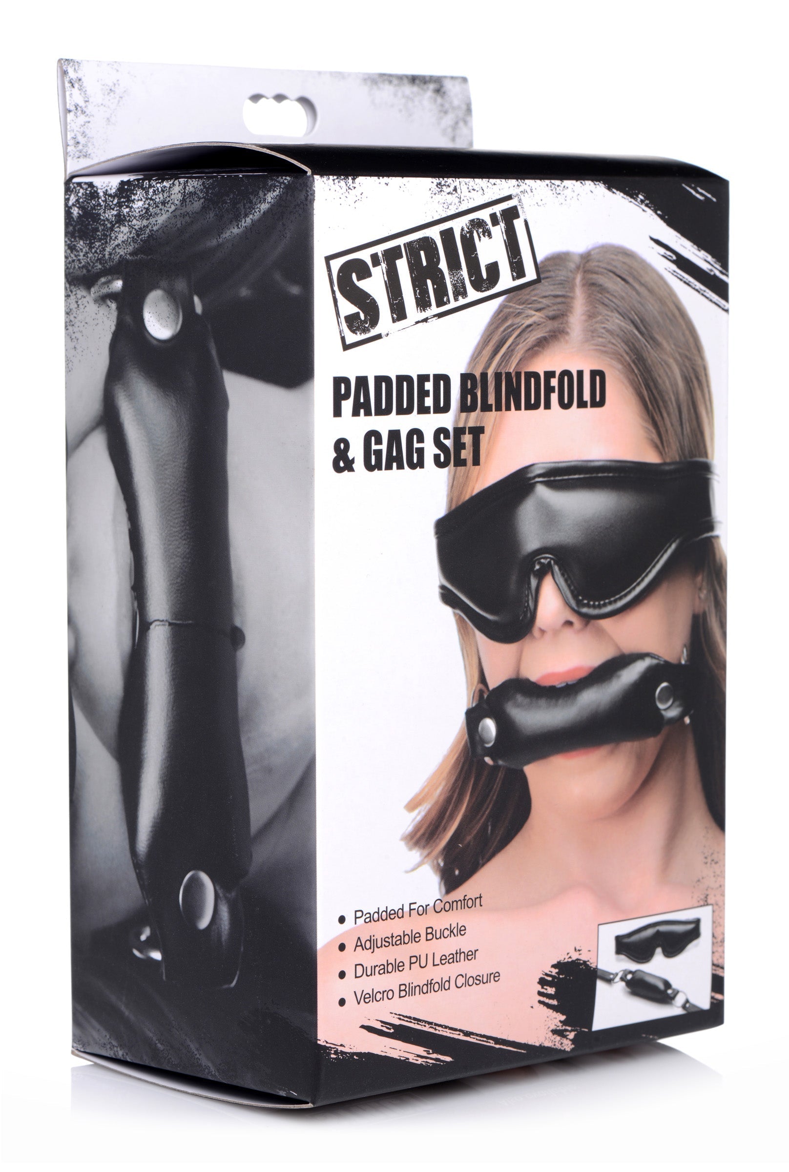 Padded blindfold and gag set in original packaging