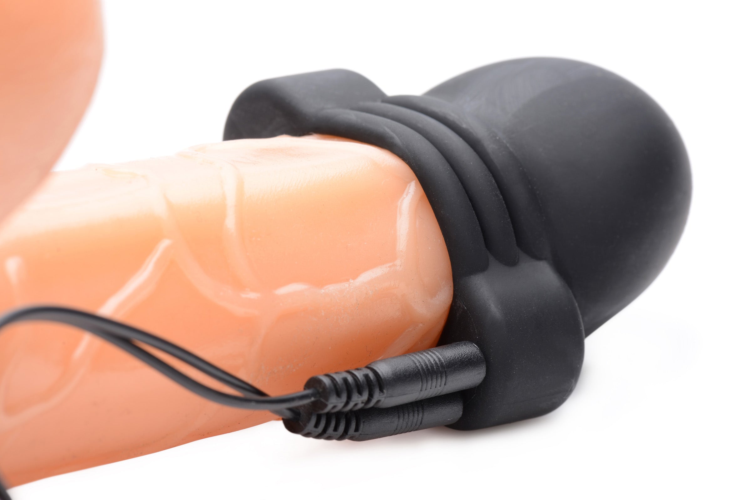 The Lightning Hood E-stim Penis Head Teaser with its cord