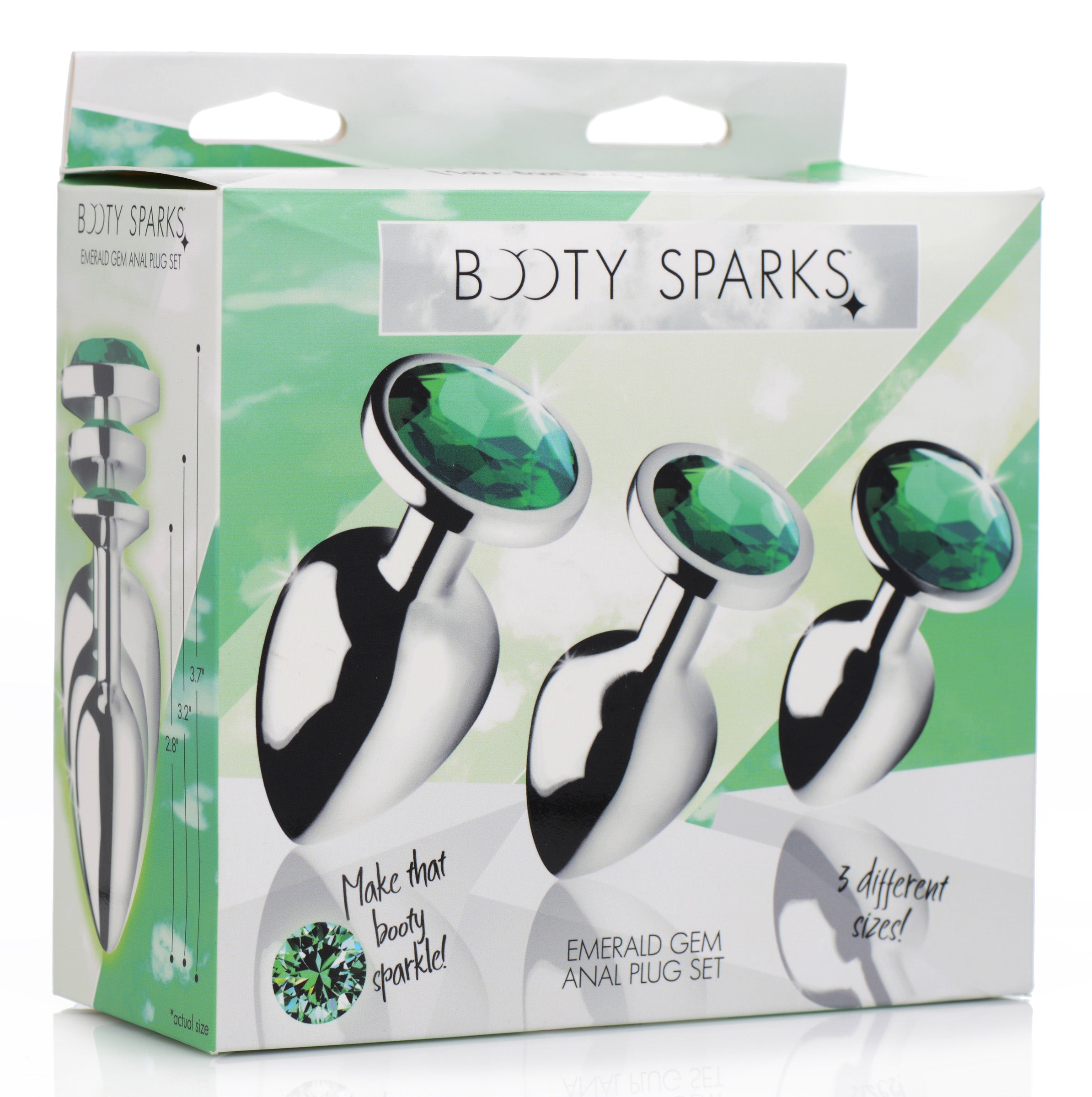 Green gemstone anal plug product from the Body Sparks collection