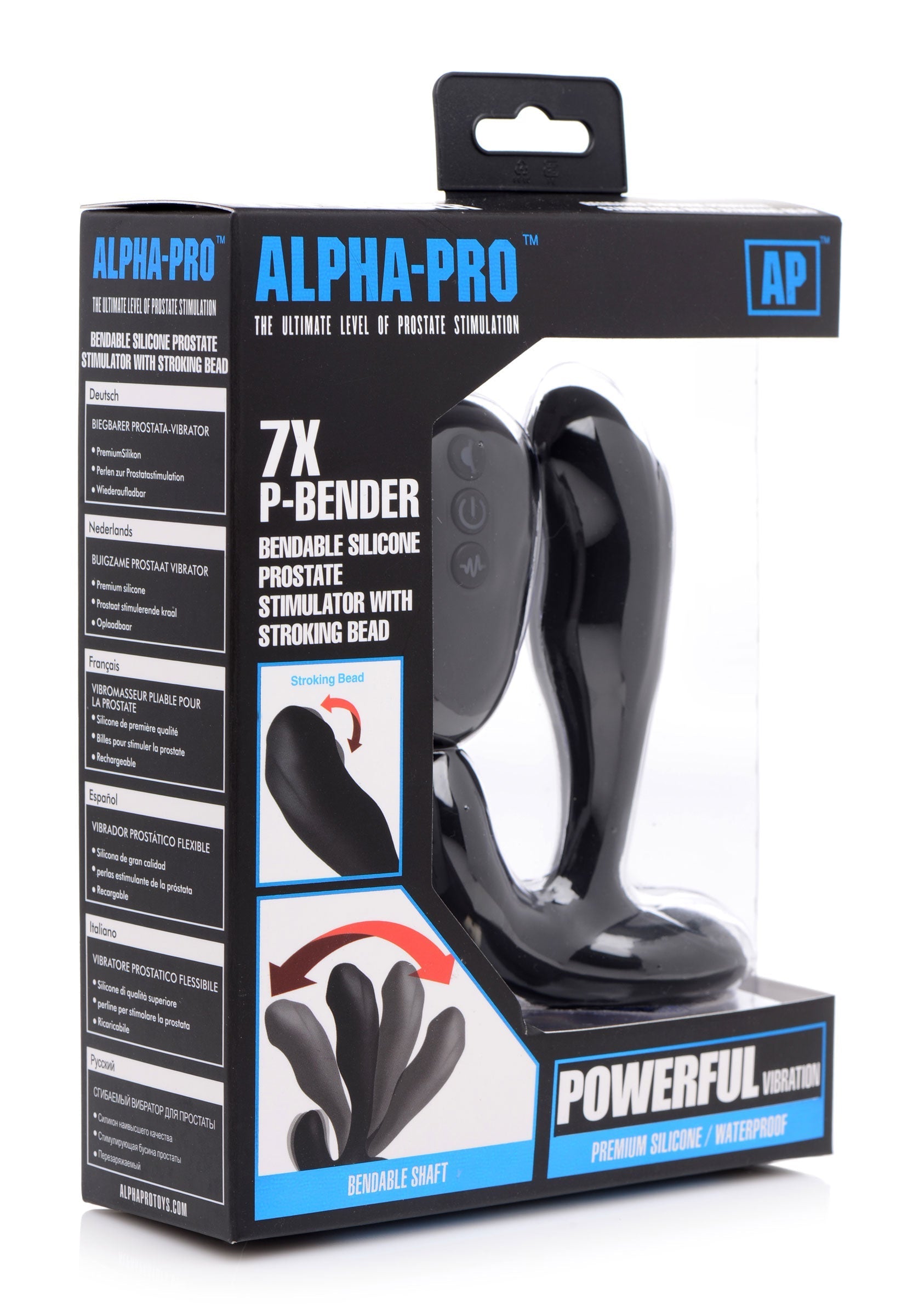 Alpha Pro 7x prostate stimulator with bendable design