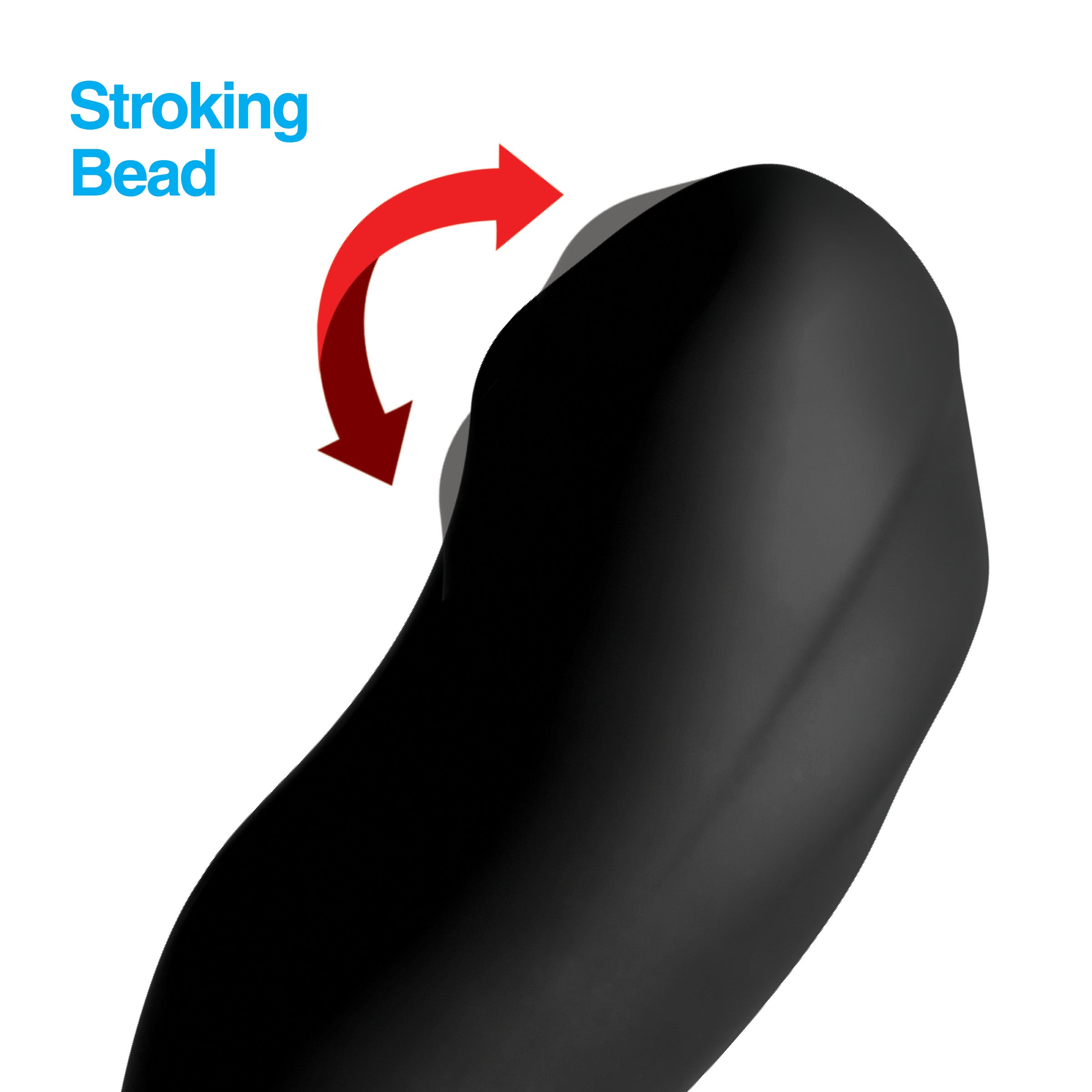 Close-up of the 7x Bendable Prostate Stimulator with stroking bead feature