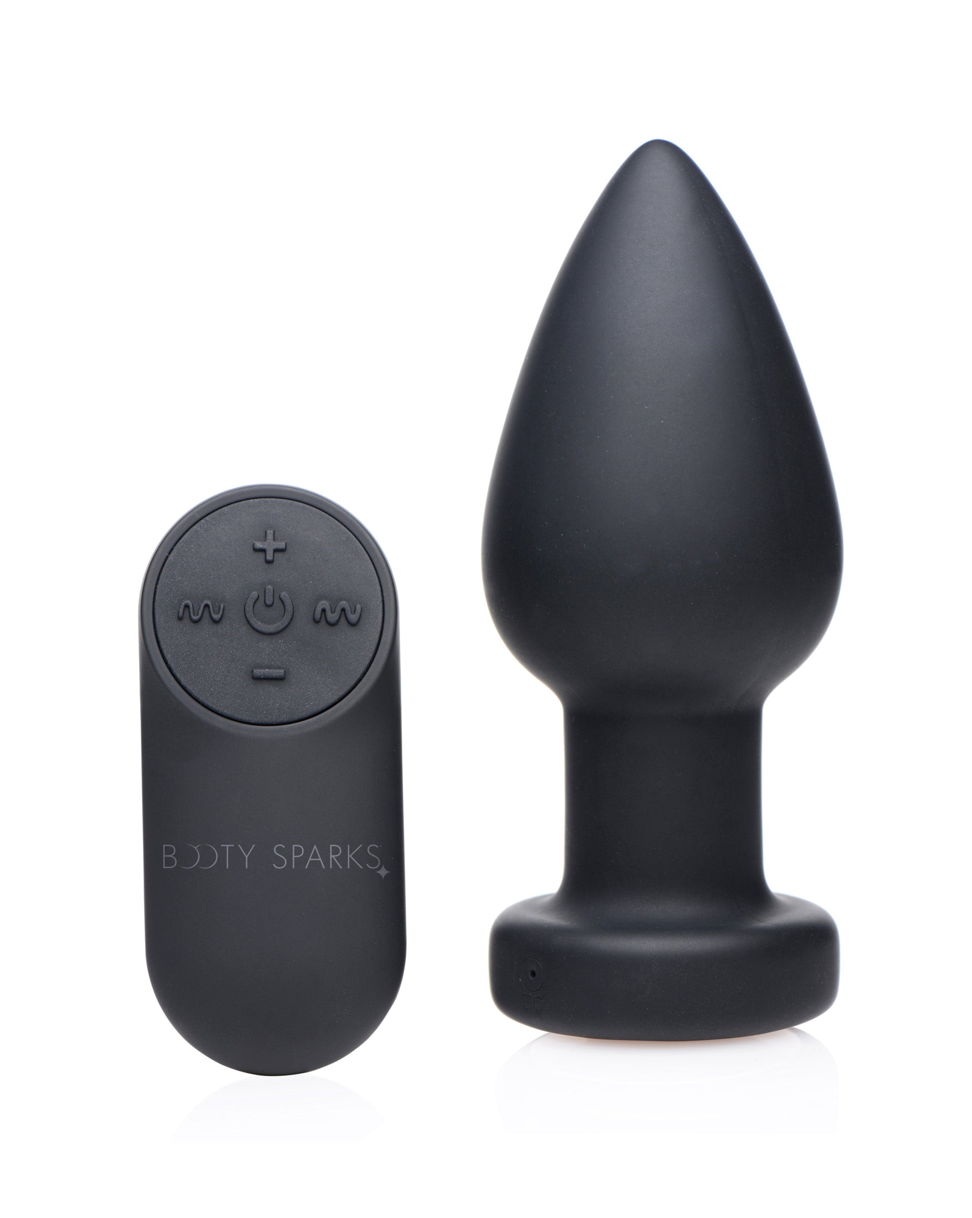 Anal plug with wireless remote control in black finish