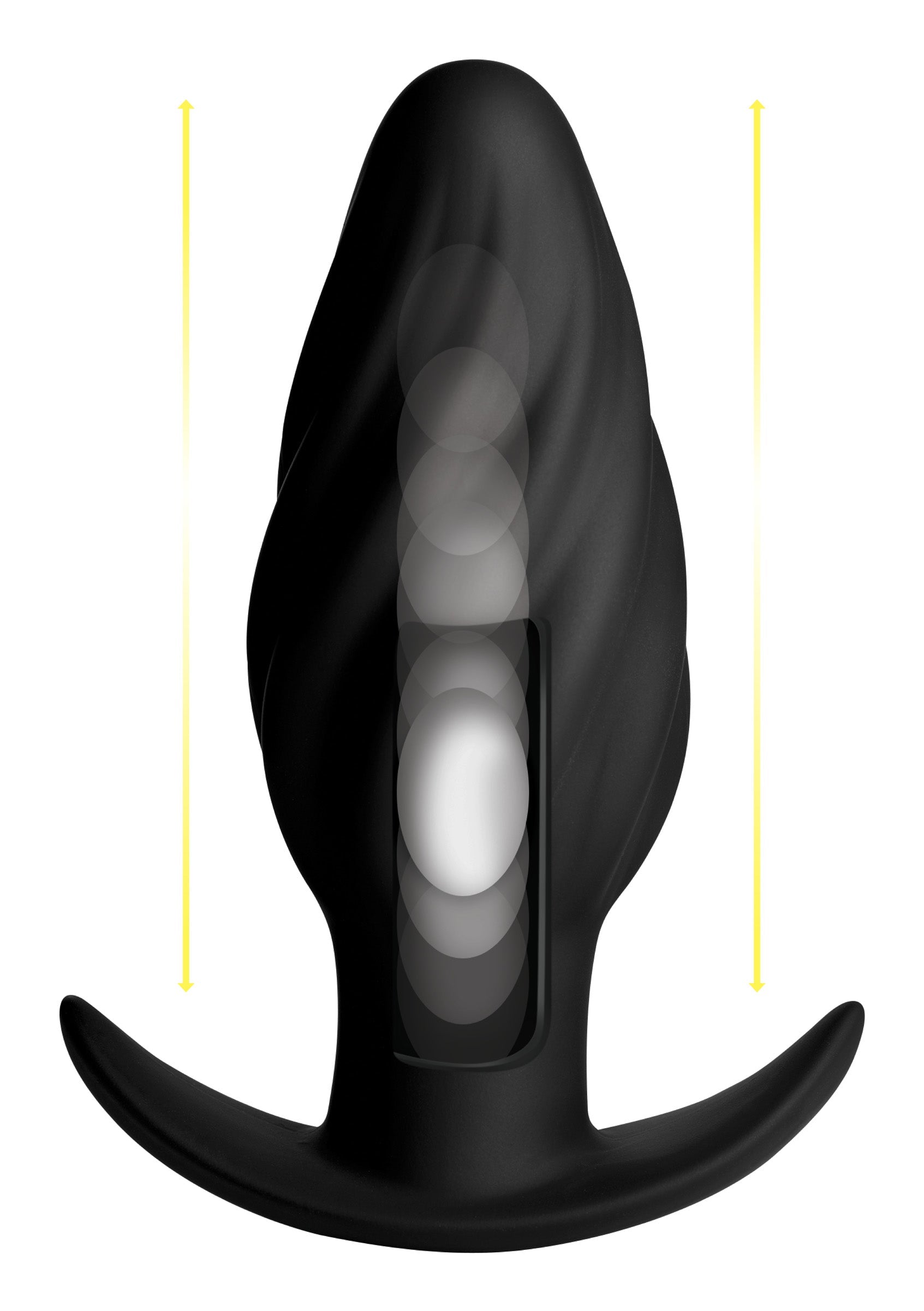 Size comparison chart for the Kinetic Thumping 7x Swirled Anal Plug