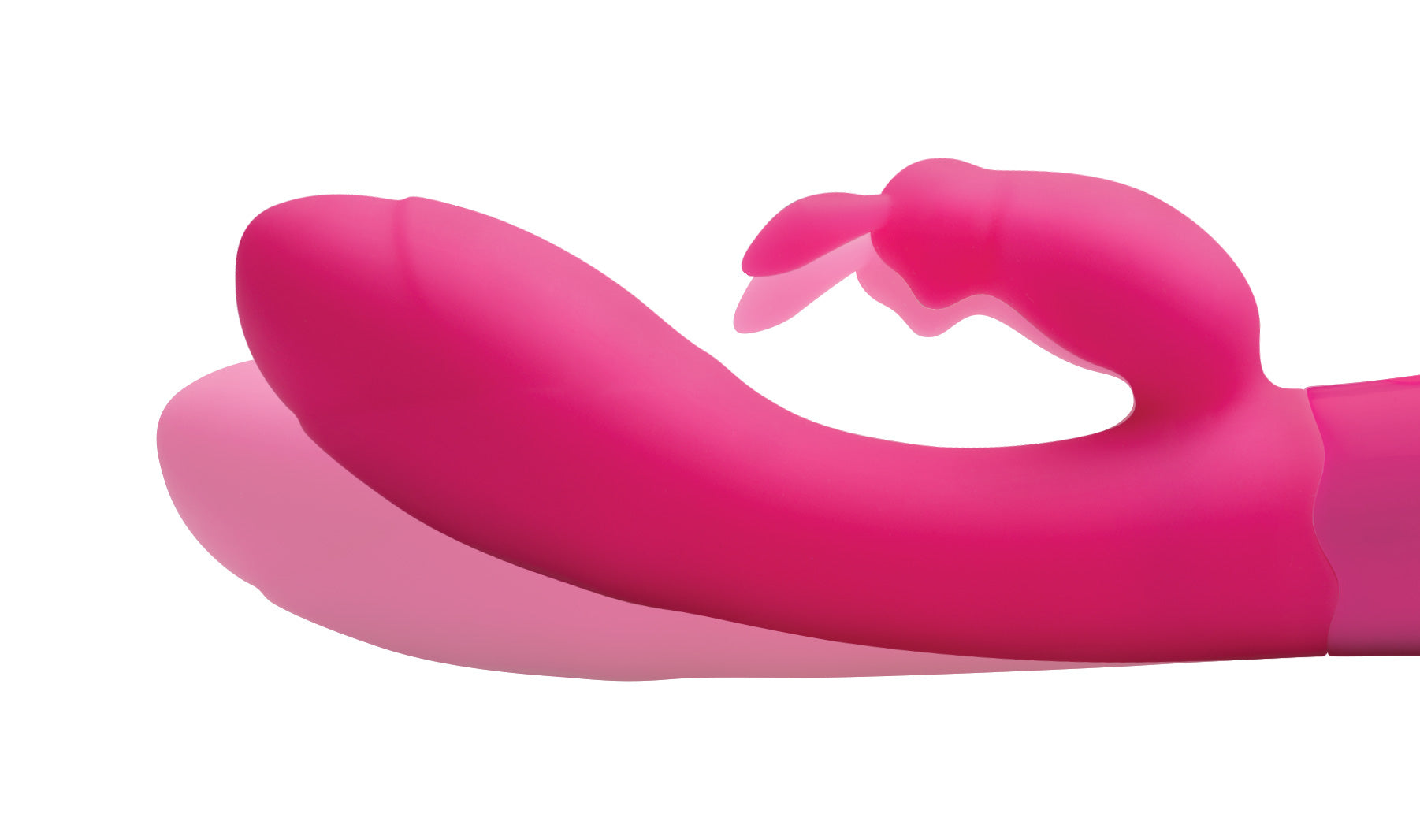 Close-up of the pink Rebel Rabbit vibrator with a pronounced tip