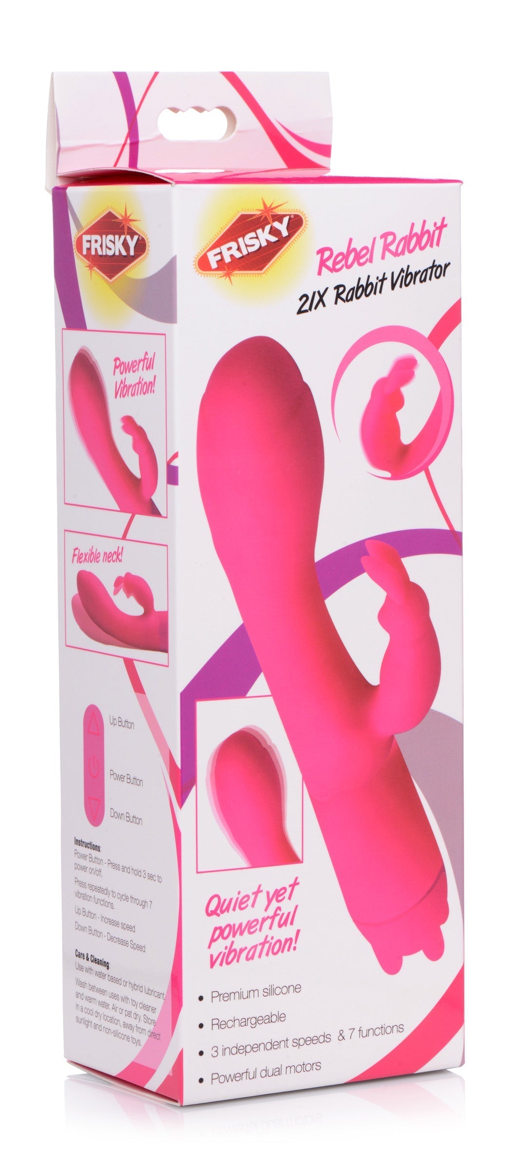 Rebel Rabbit 21x Silicone Vibrator in its original packaging