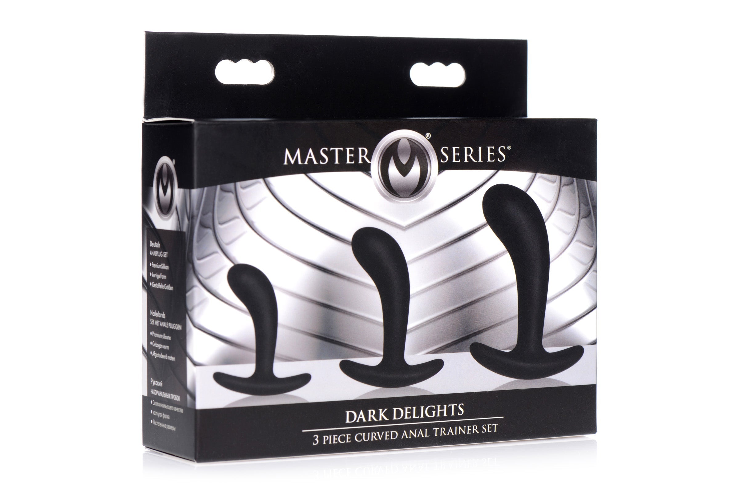 Packaging of the Dark Delights 3 Piece Anal Trainer Set