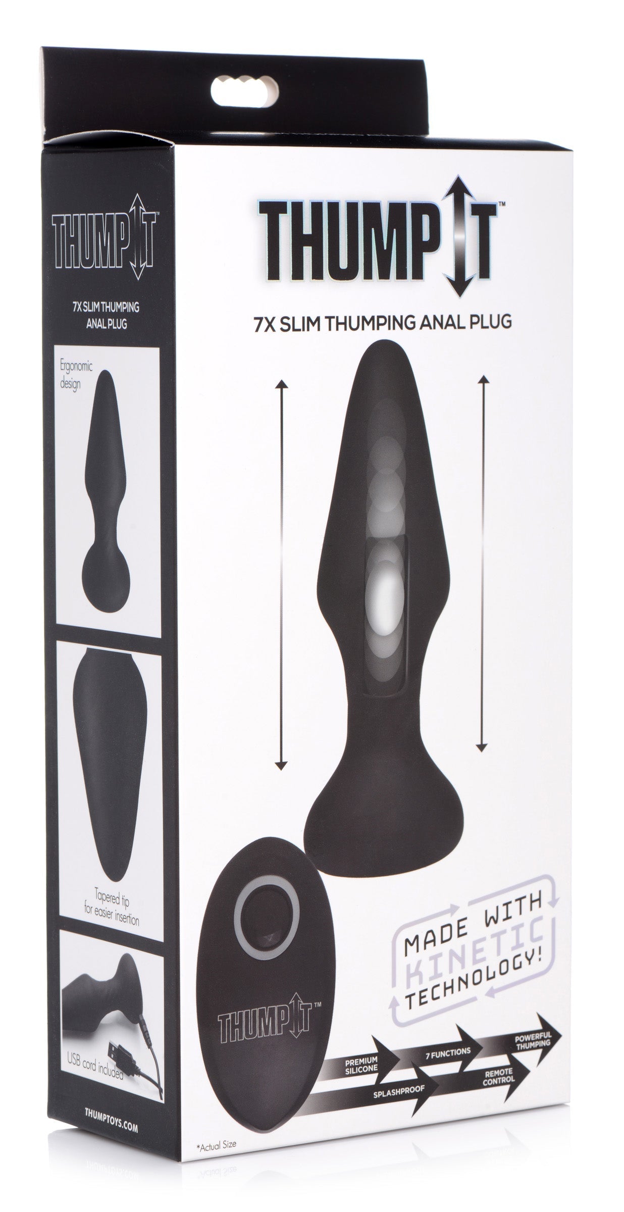 7-inch slim silicone anal plug from Thumpit brand