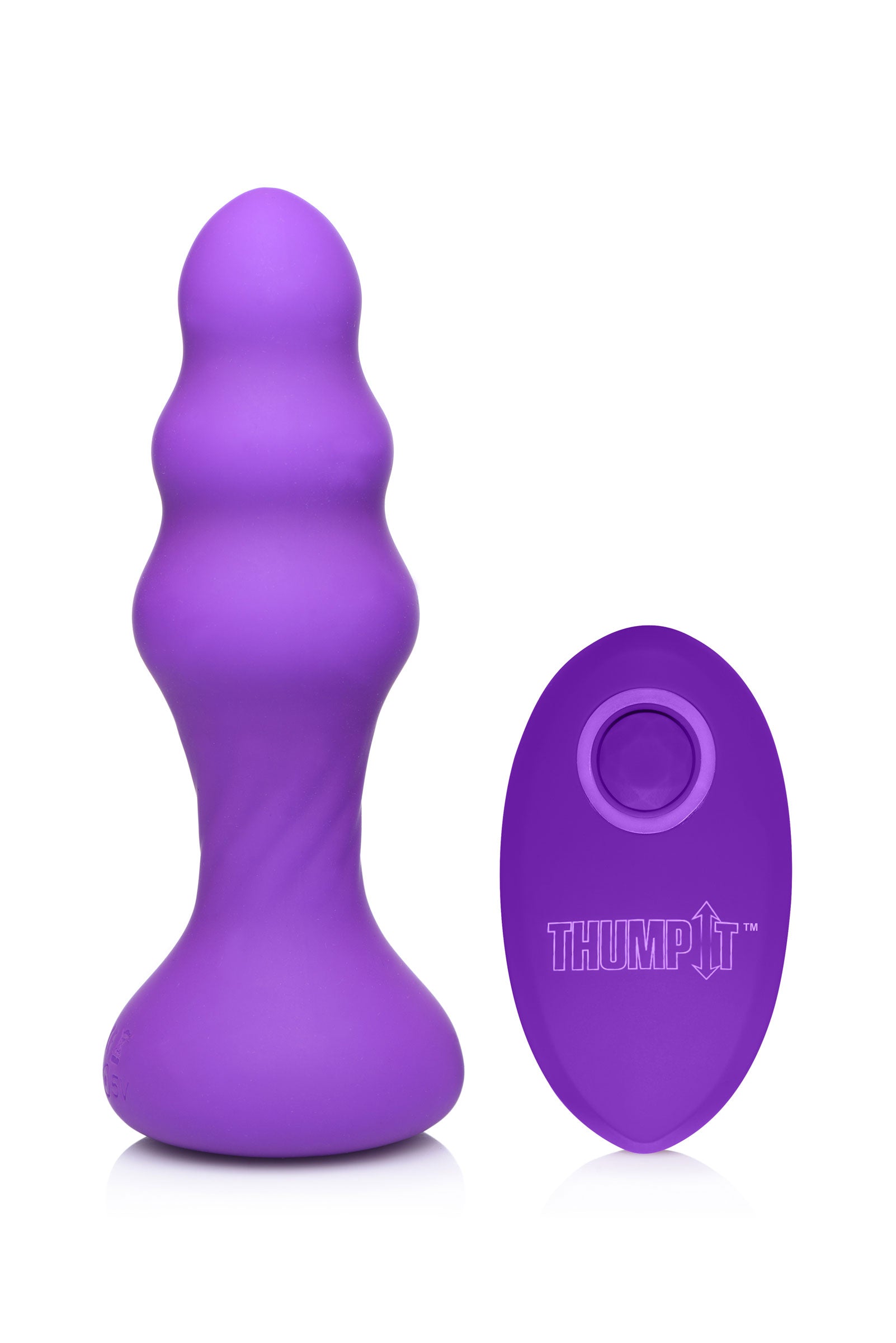 The 7x Slim Ribbed Thumping Silicone Anal Plug designed for targeted stimulation