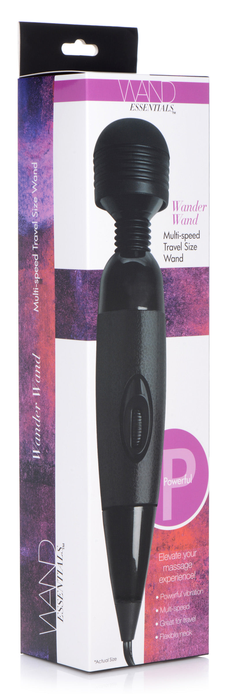 The 'Wander Wand' multi-speed travel-size wand displayed in its original packaging