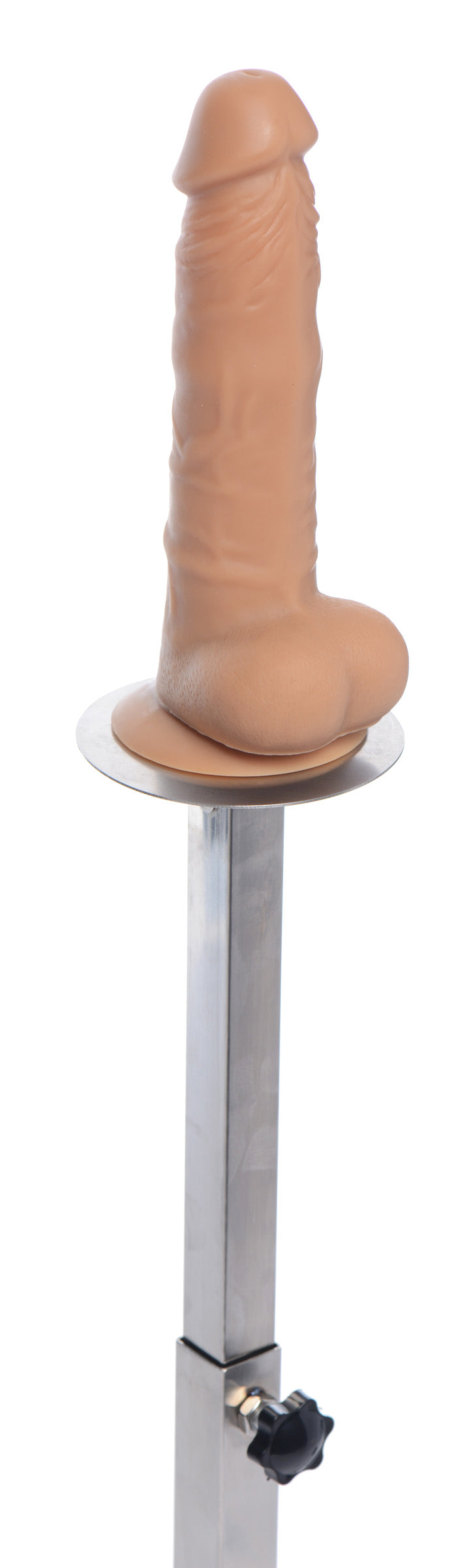 Mannequin displaying the squat anal impaler's hat-like attachment on the stand