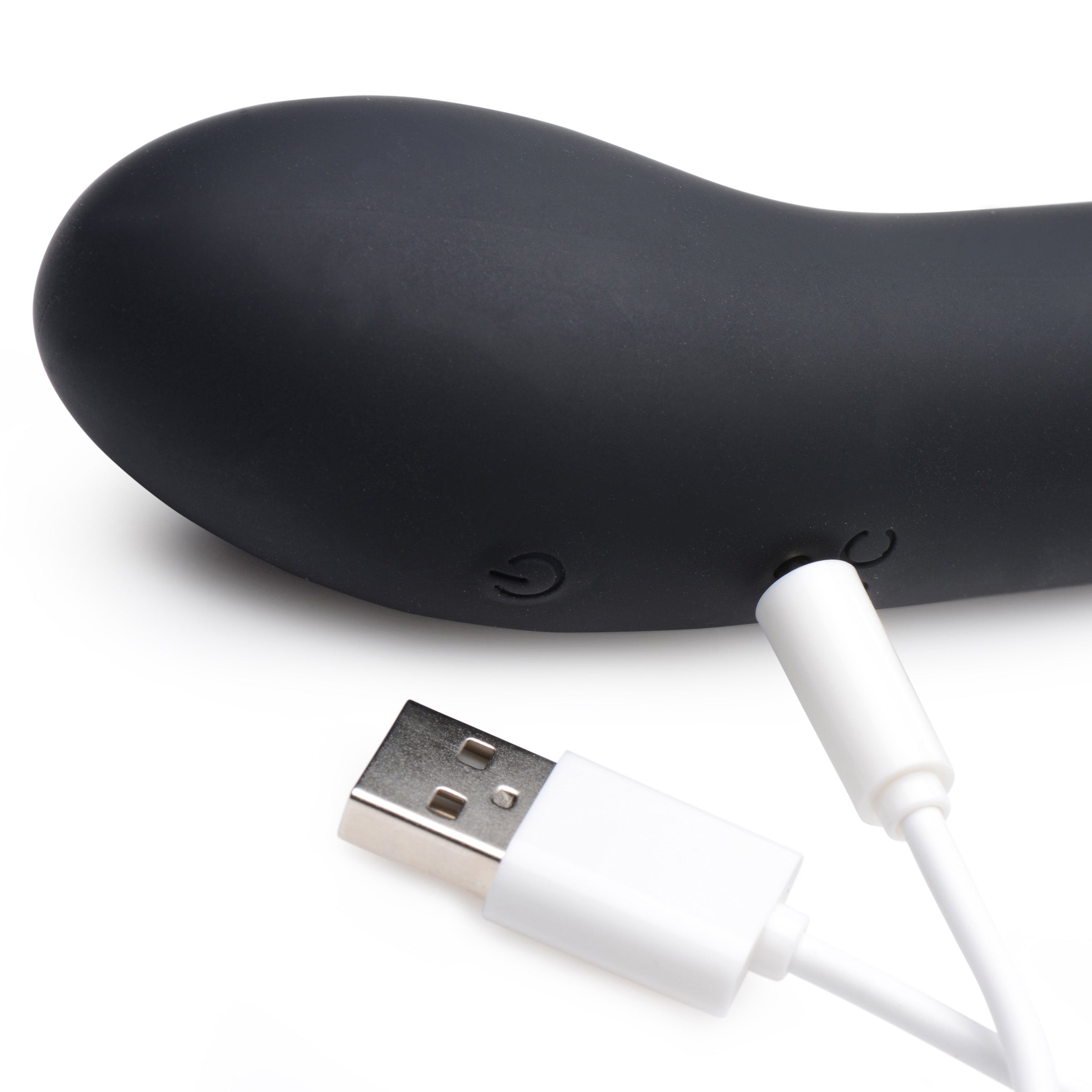 Silicone finger massager with a USB charging cable