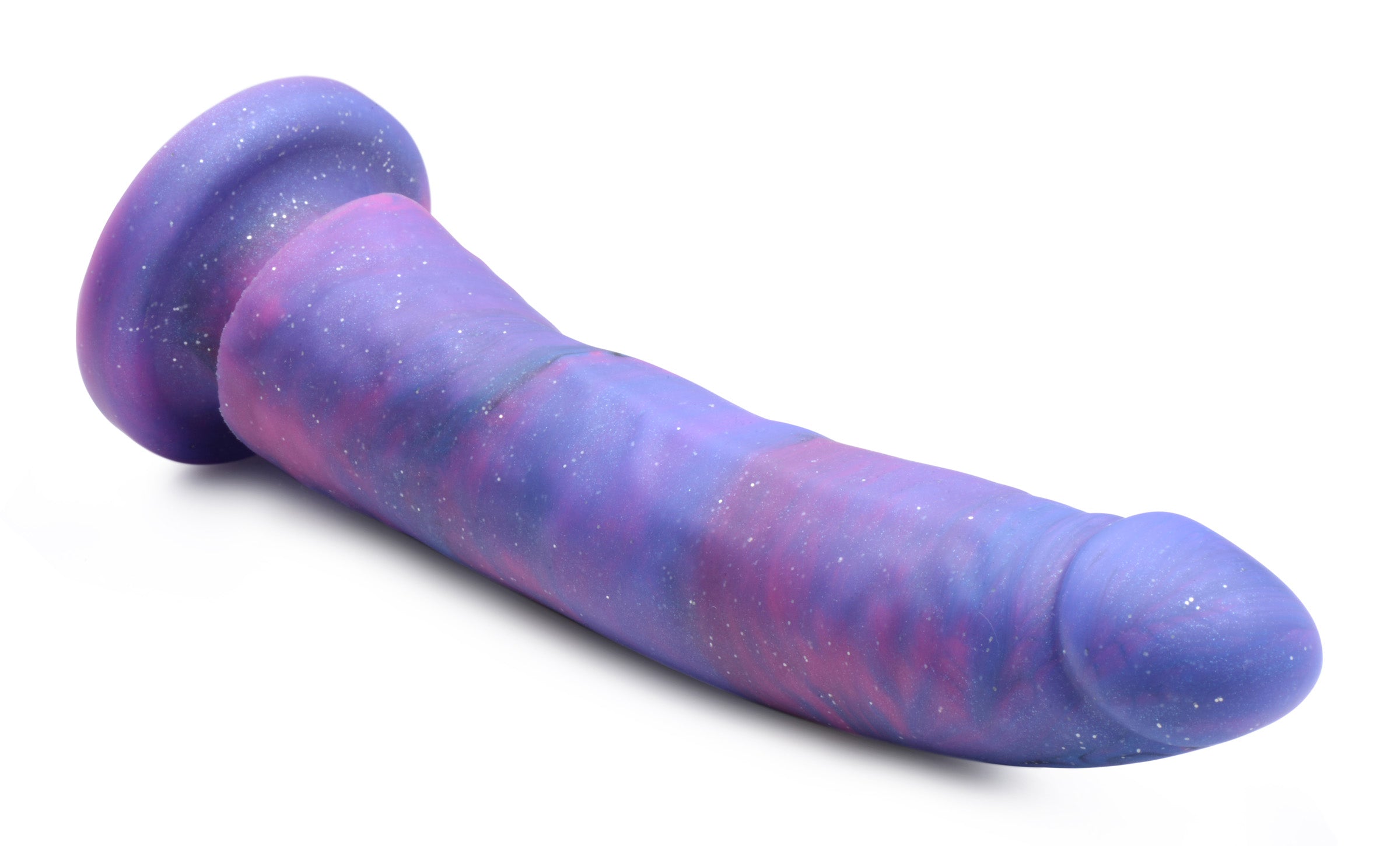 The Magic Stick Glitter Silicone Dildo against a white backdrop