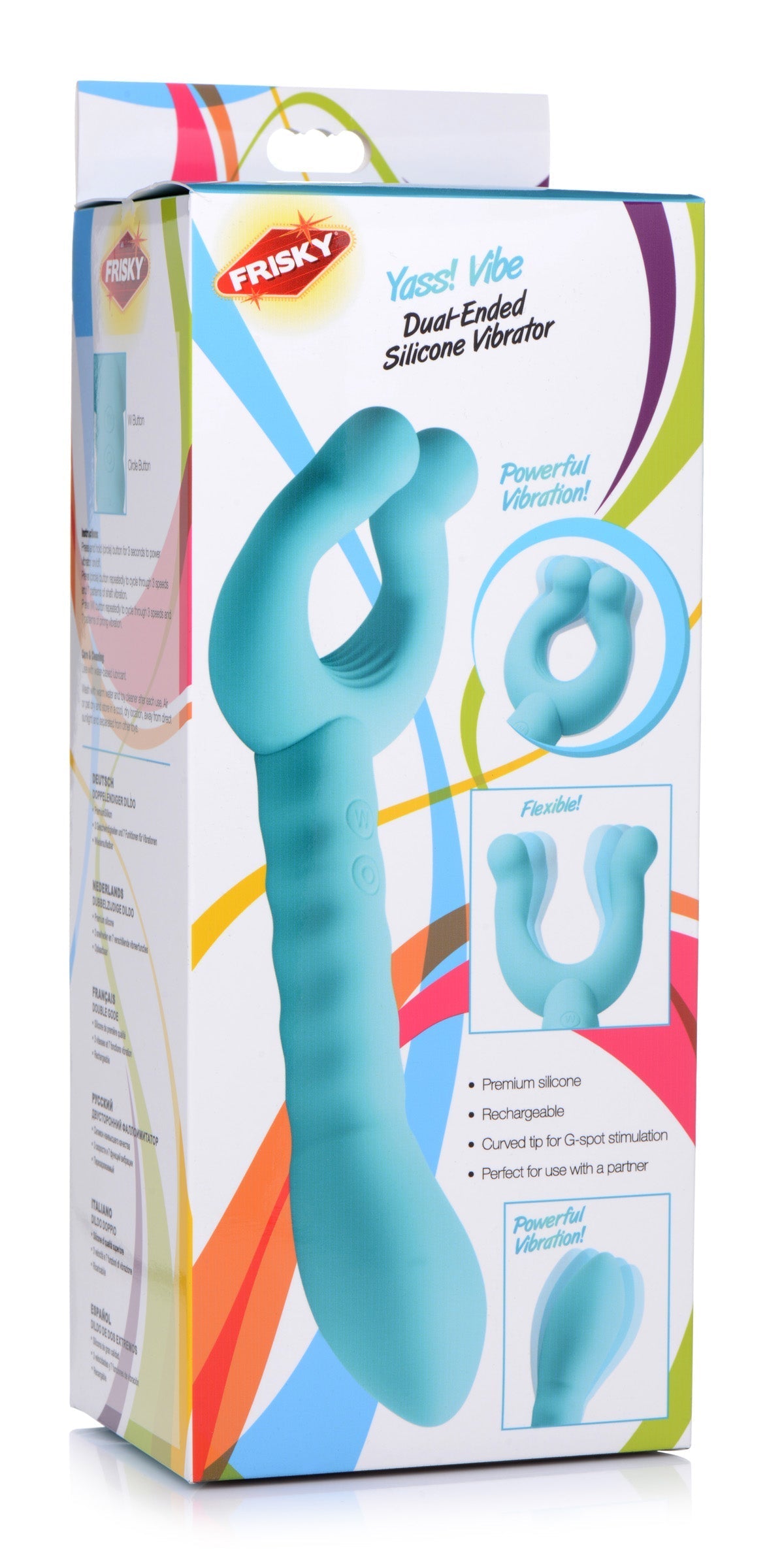 Yass! Vibe Dual-ended Silicone Vibrator in its original packaging