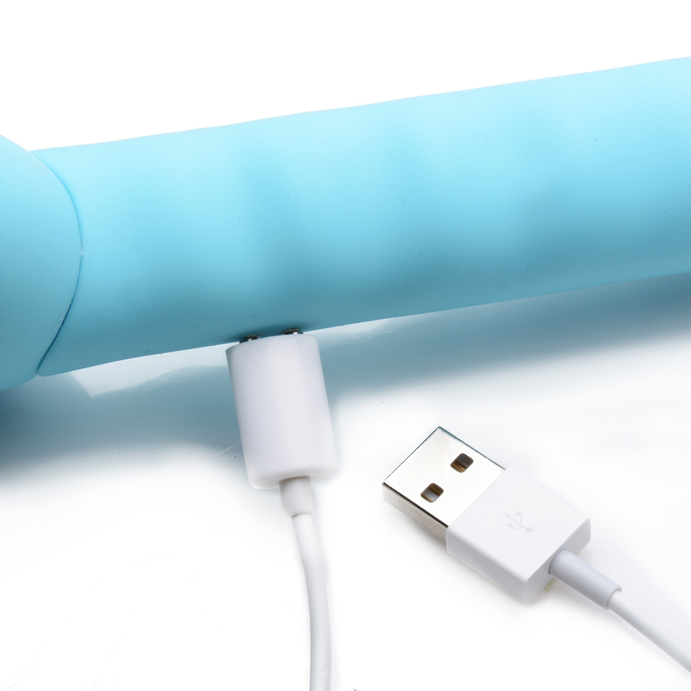 Yass! Vibe Dual-ended Silicone Vibrator with its USB charging cable