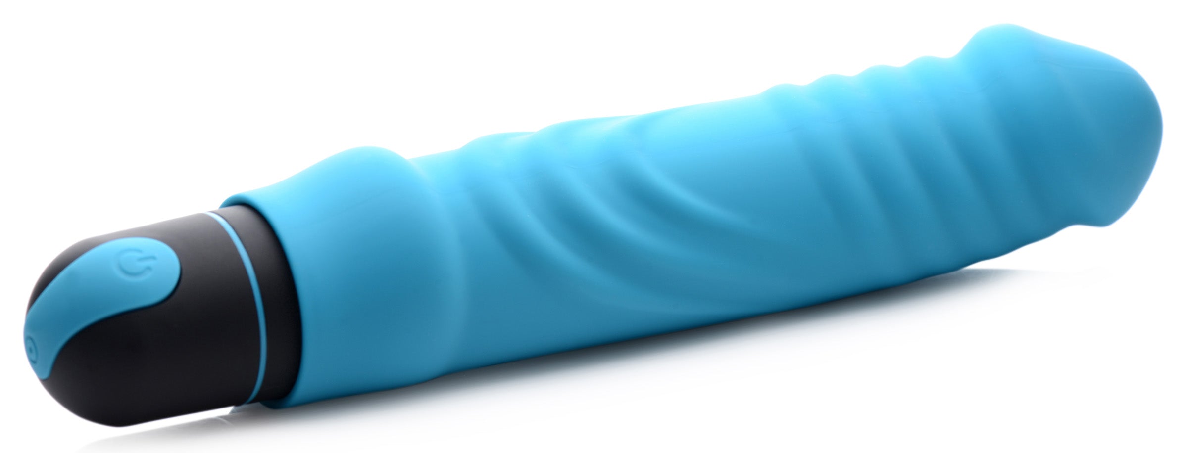 Blue XL Silicone Bullet vibrator positioned on a clean white background