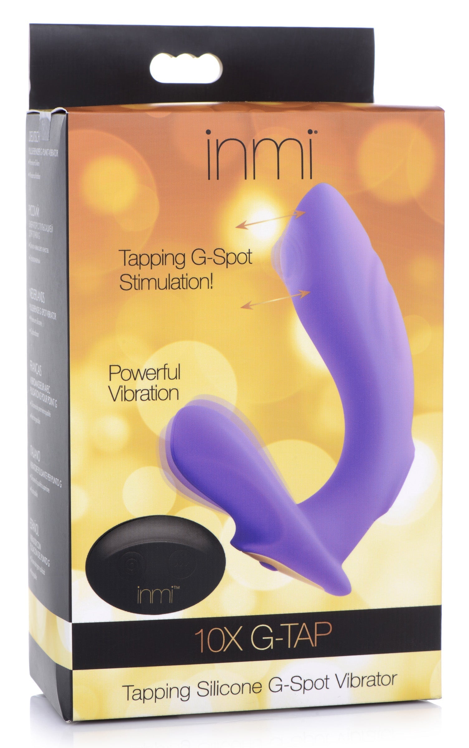 The 10x G-tap Tapping Silicone G-spot Vibrator with its product label visible