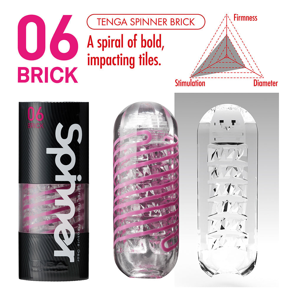 Close-up of the Tenga Spinner 06 Brick Stroker texture design