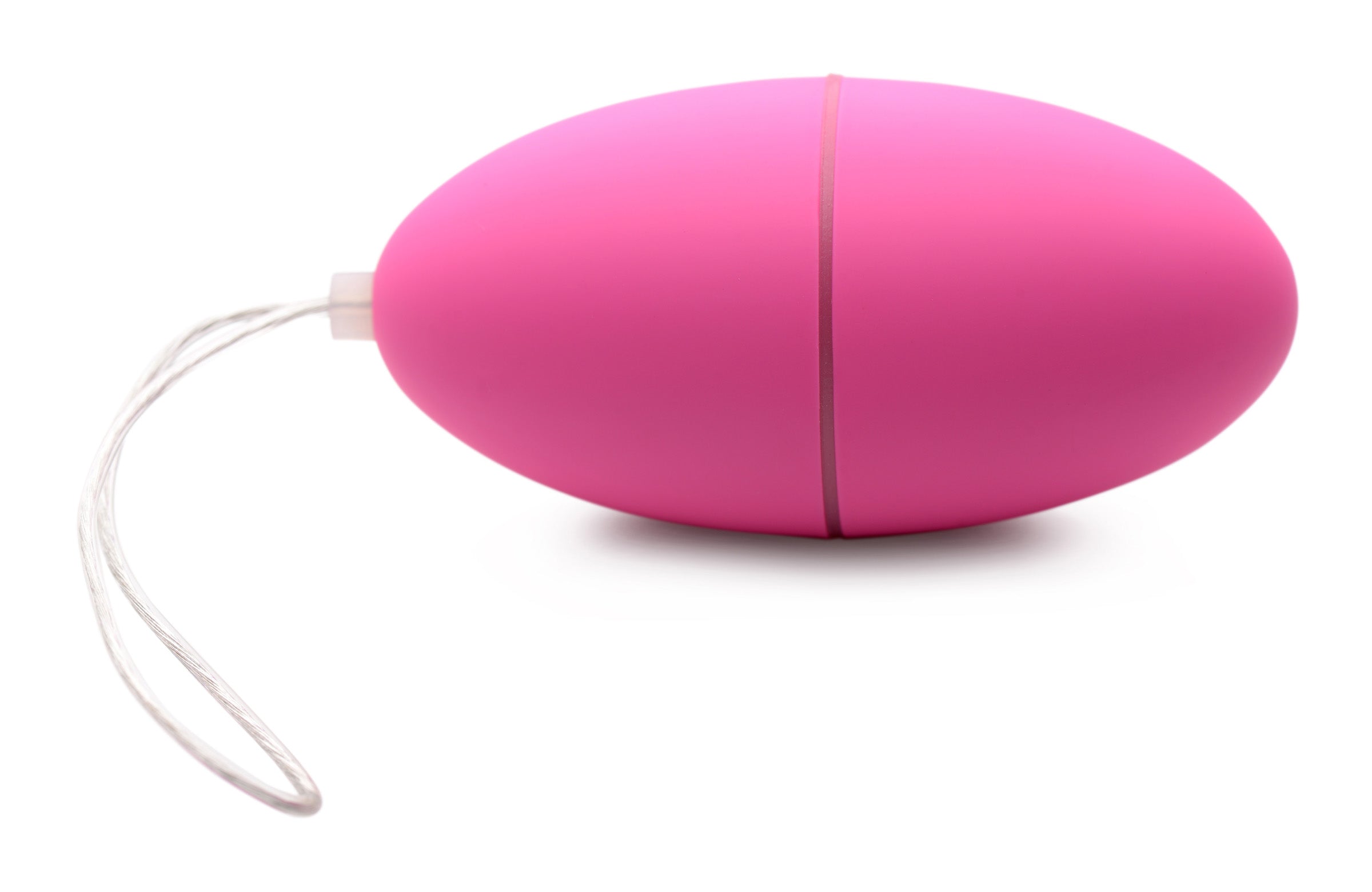 Close-up of the pink Scrambler vibrating egg with connecting cord