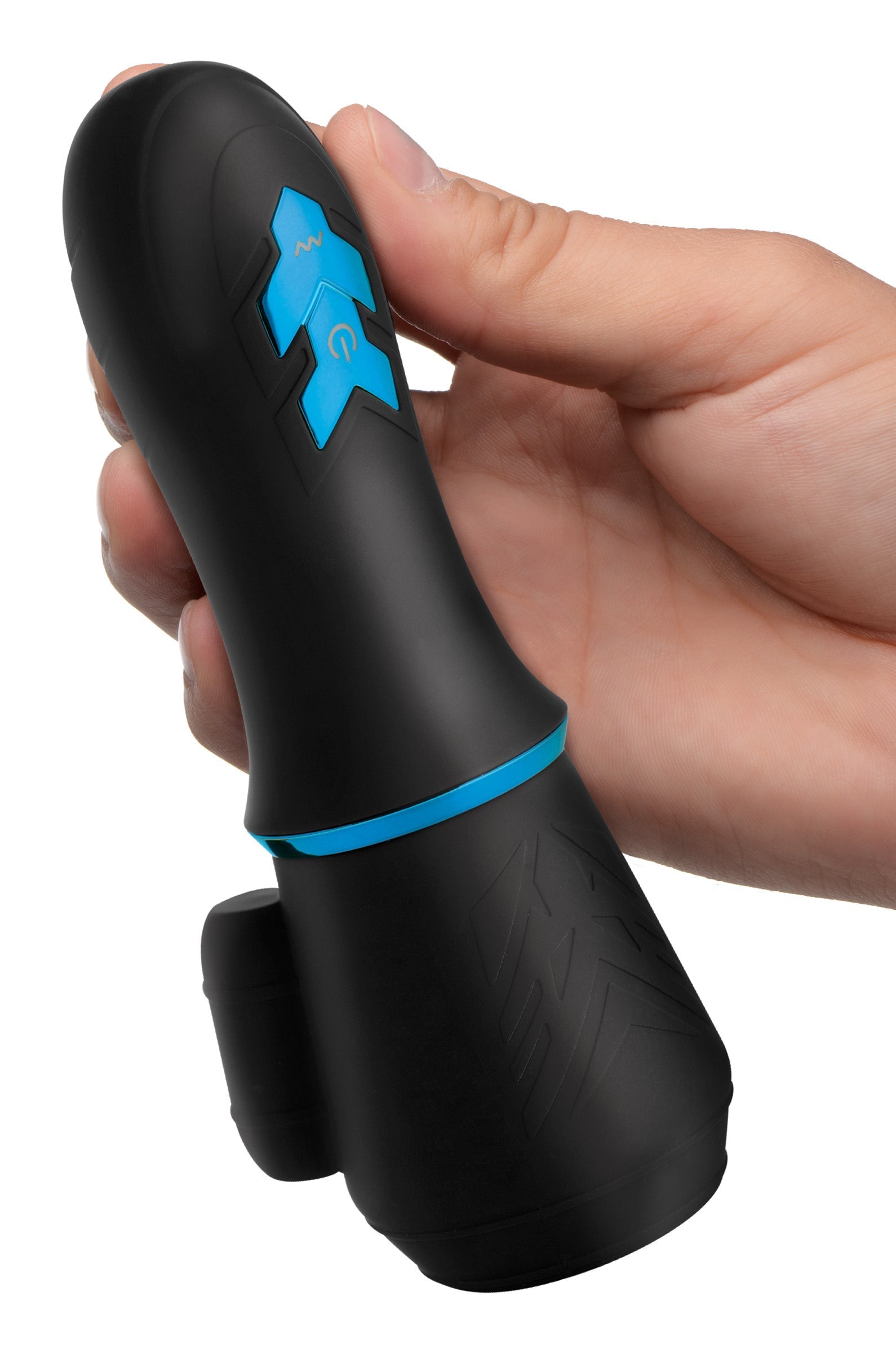 Person holding the 10x Turbo Silicone Penis Head Pleaser