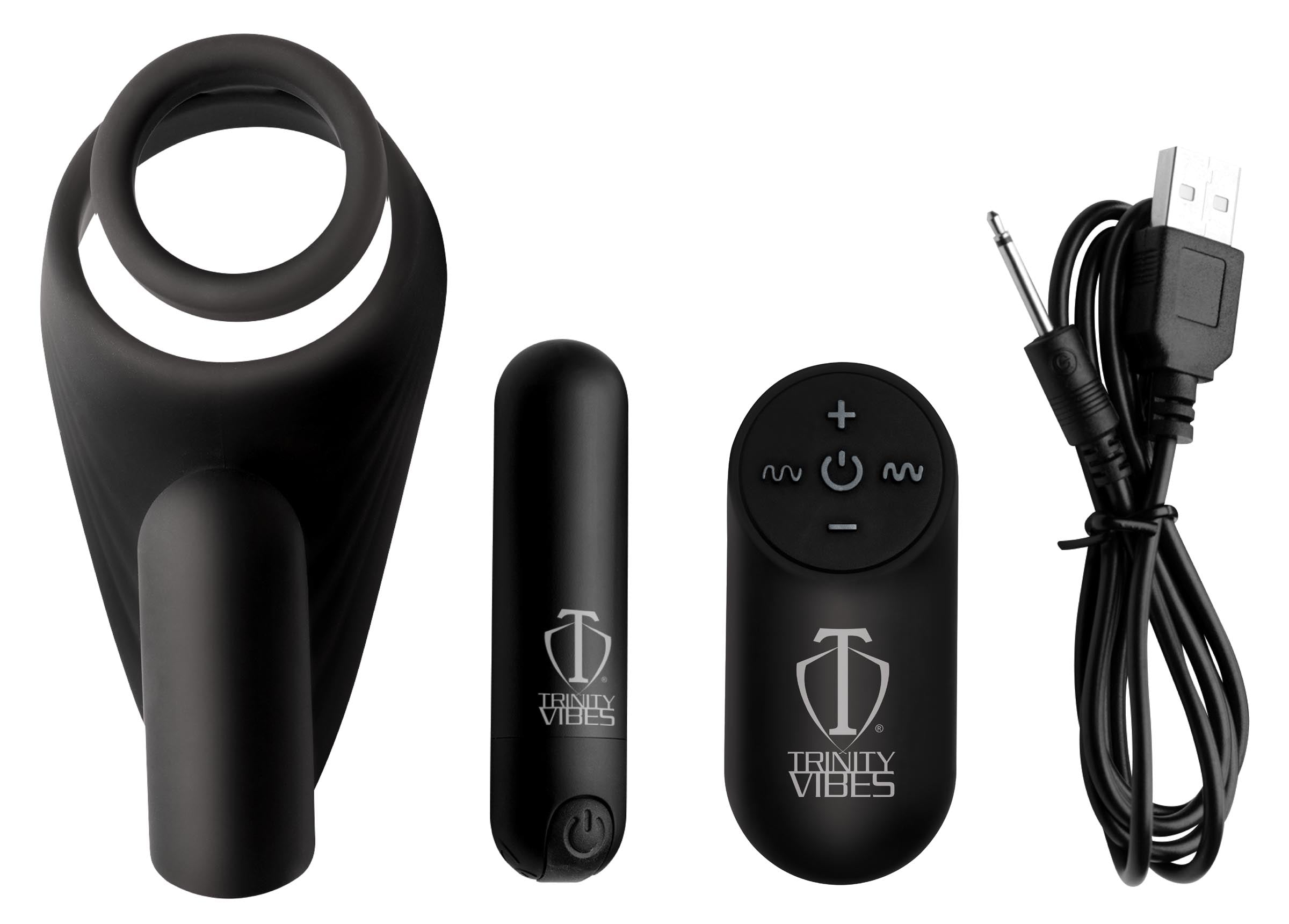 The wireless remote control designed for the silicone C-ring with stimulator