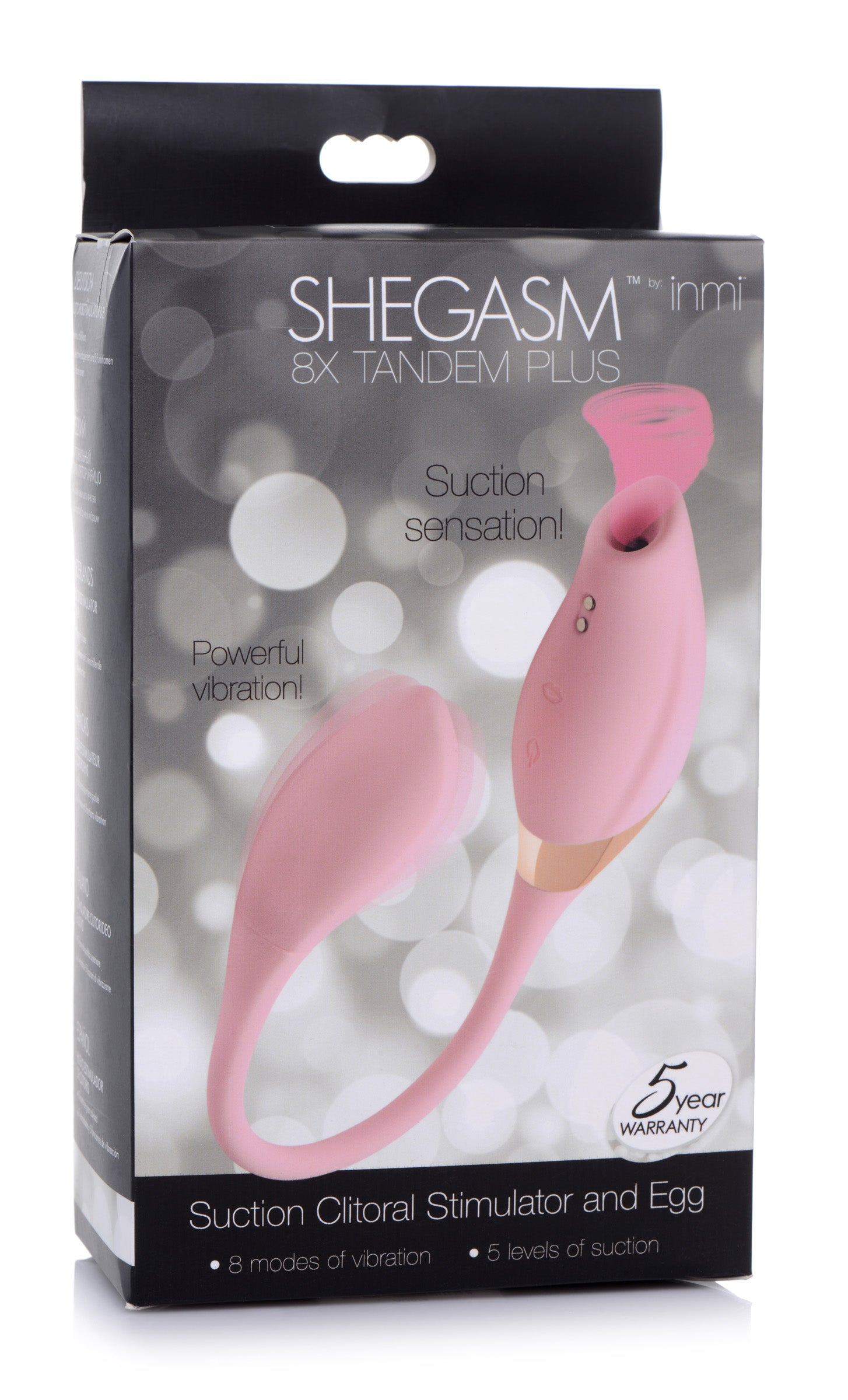 Shegasm 8x Tandem Plus Silicone Suction Clitoral Stimulator in pink