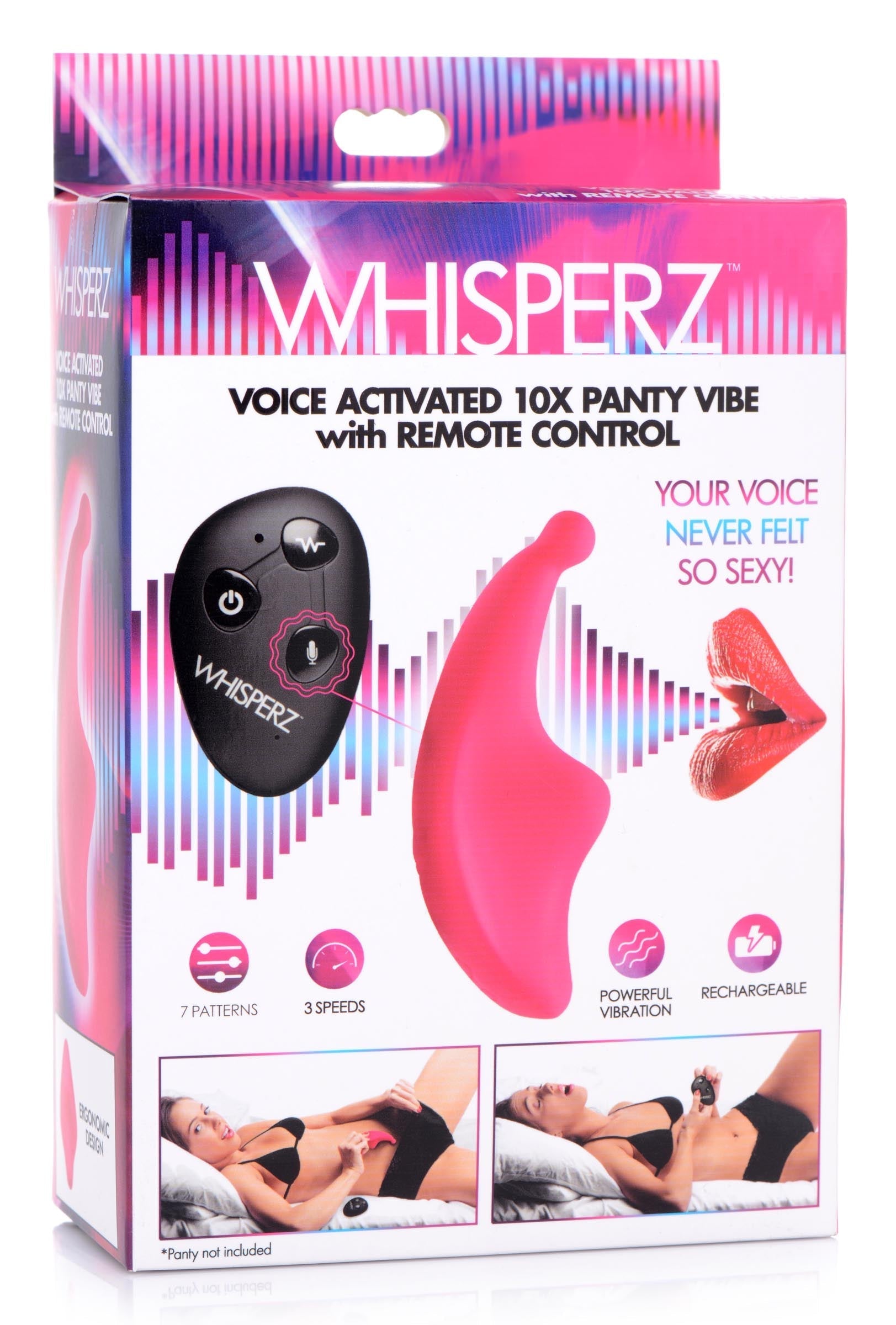 Voice Activated 10x Silicone Panty Vibrator in its original packaging