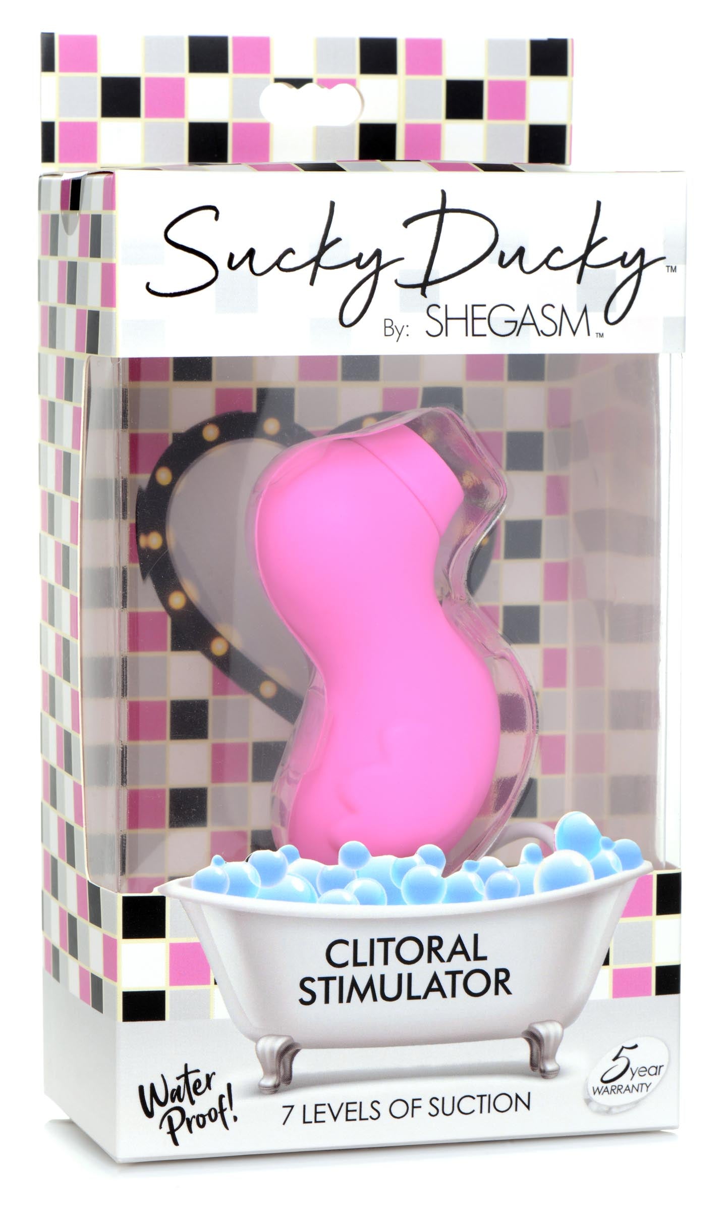 Packaging view of the Sucky Ducky Silicone Clitoral Stimulator