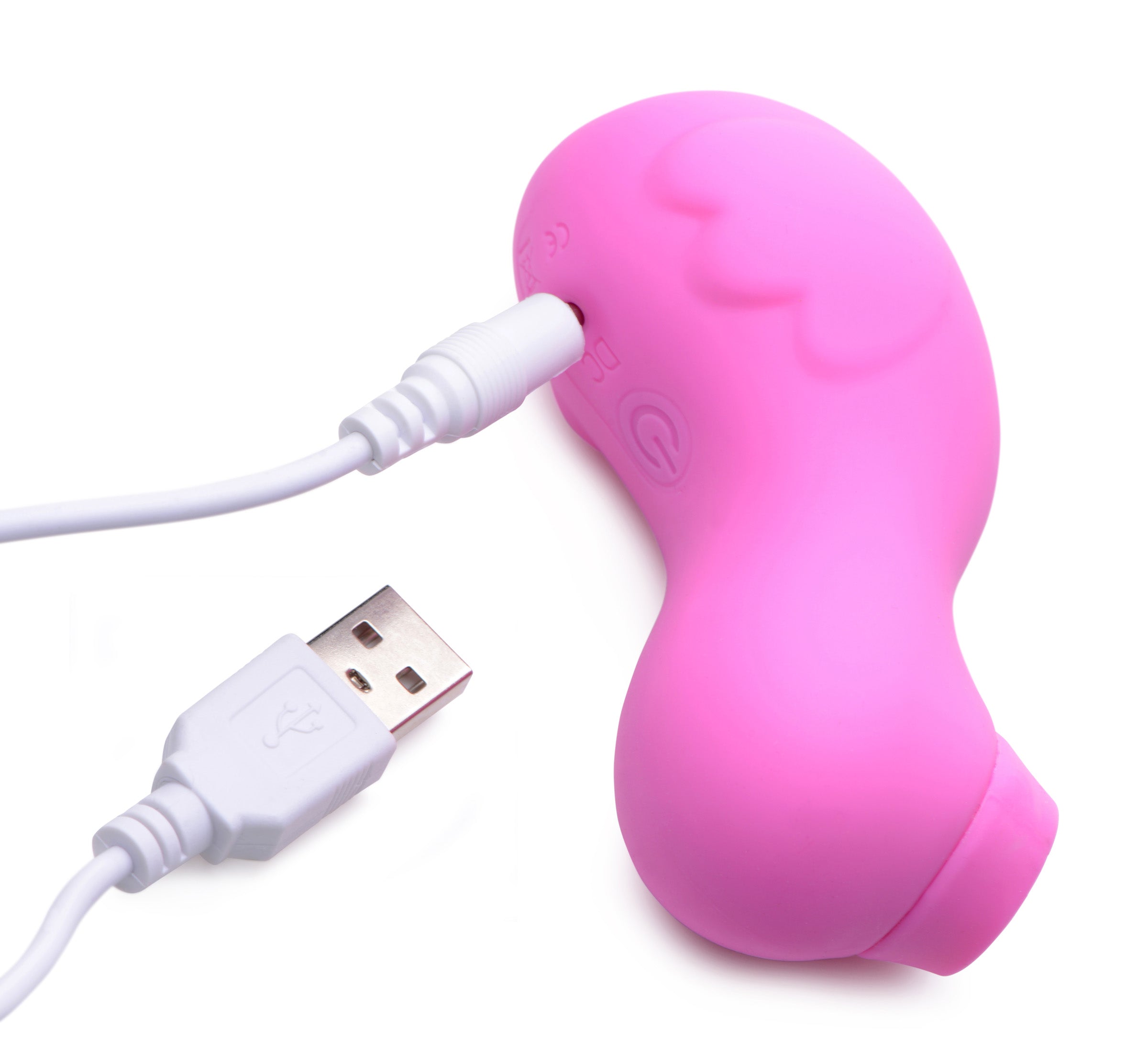 Pink Sucky Ducky clitoral stimulator with USB charging cable