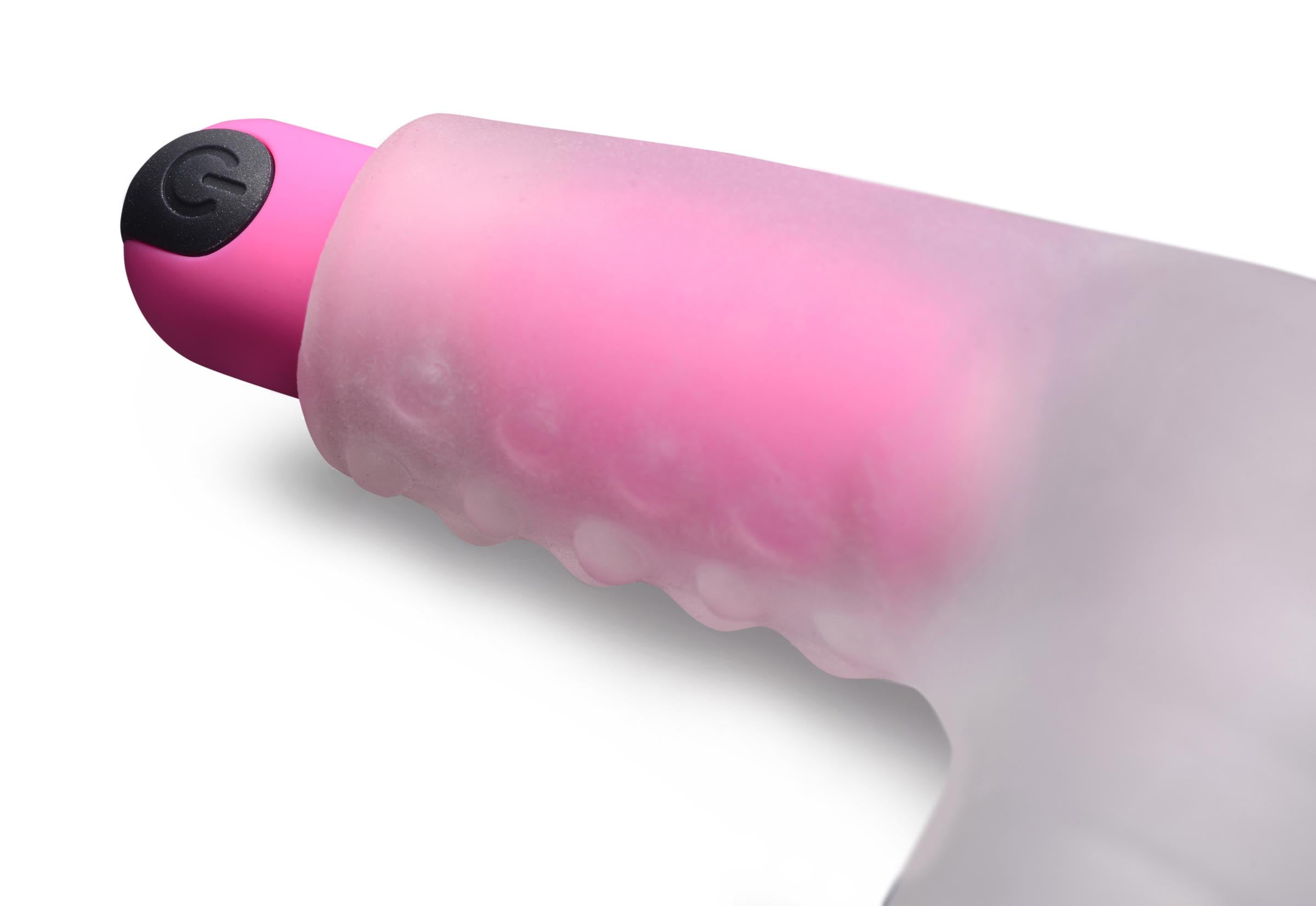 Close-up of the power button on the 28x Filler Up Vibrating Love Tunnel