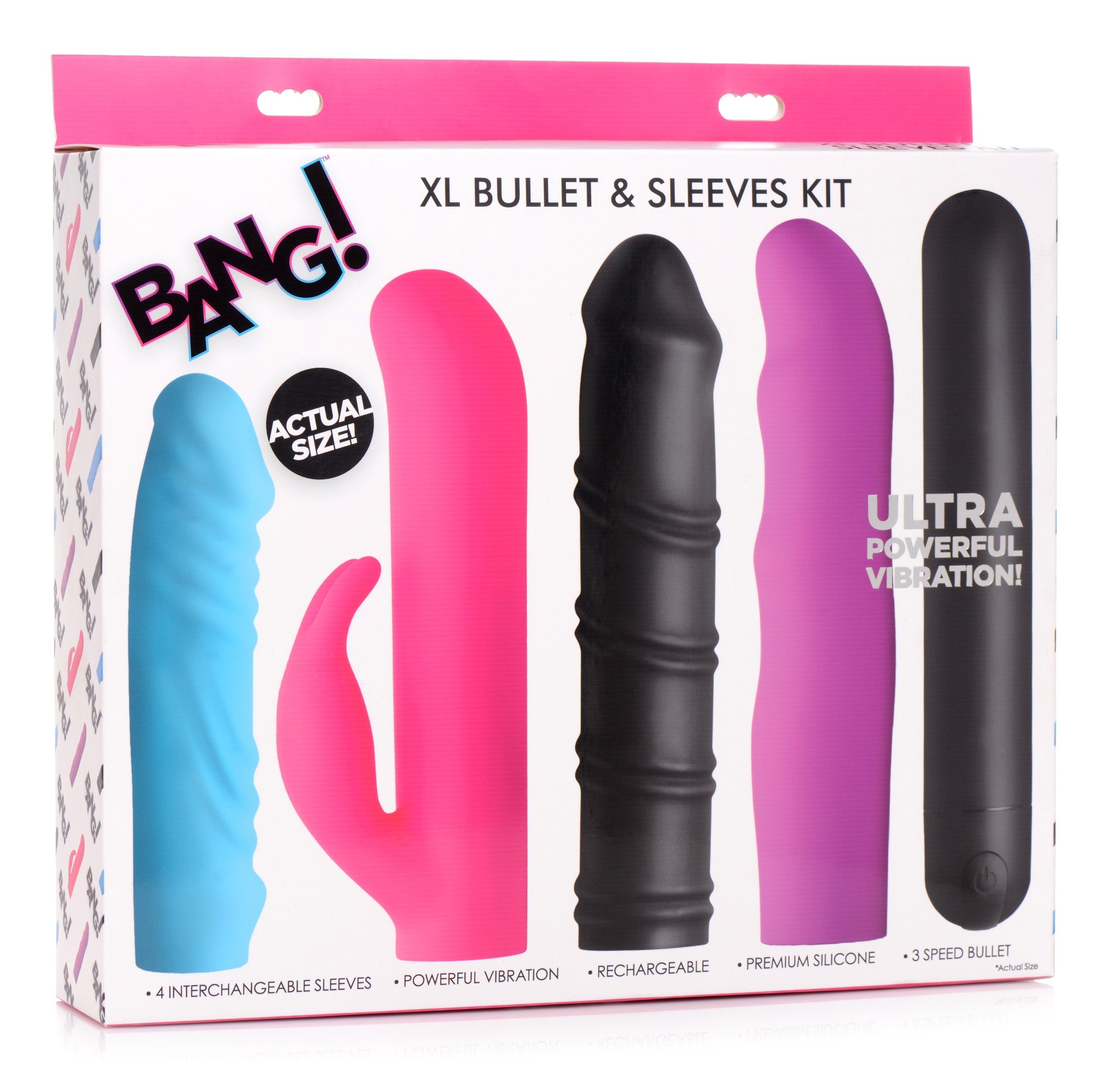 4-in-1 XL Silicone Bullet and Sleeves Kit Packaging