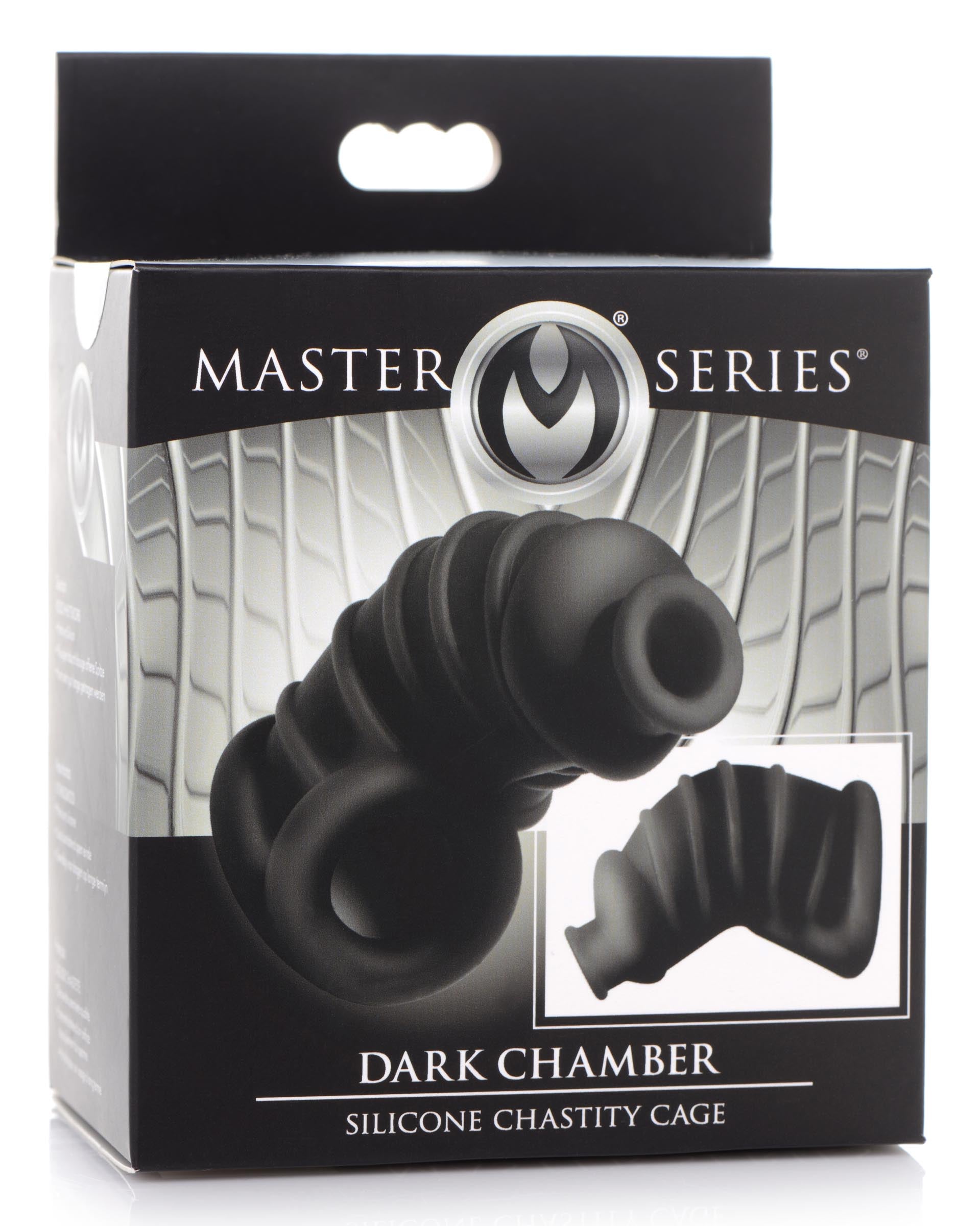 Master Series branded silicone chastity device for men