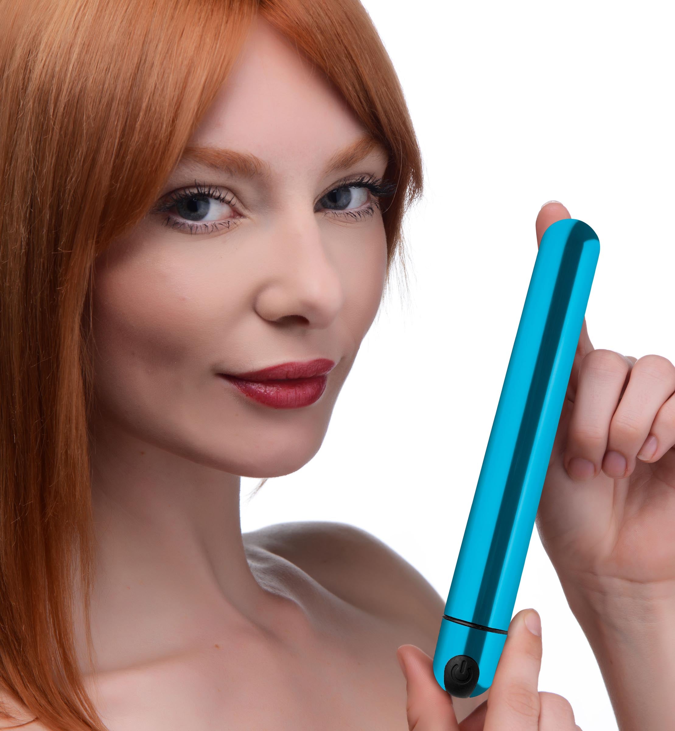 10x Slim Metallic Bullet vibrator in a striking blue finish