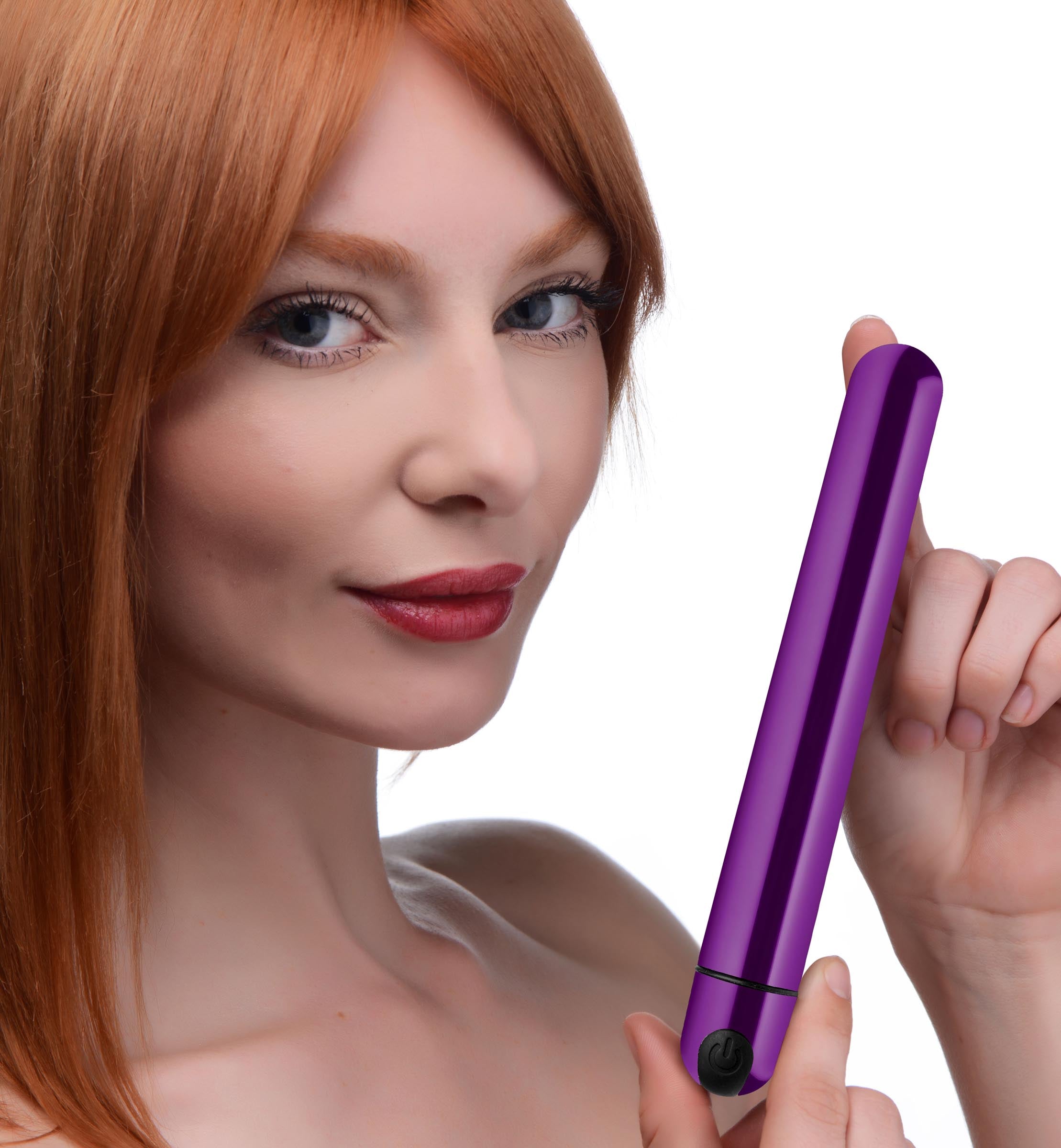 10x Slim Metallic Bullet vibrator in a vibrant purple variant