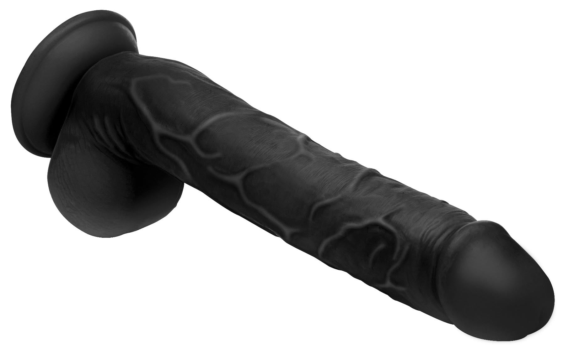 Long Logan 10 Inch Dildo With Balls against a white backdrop