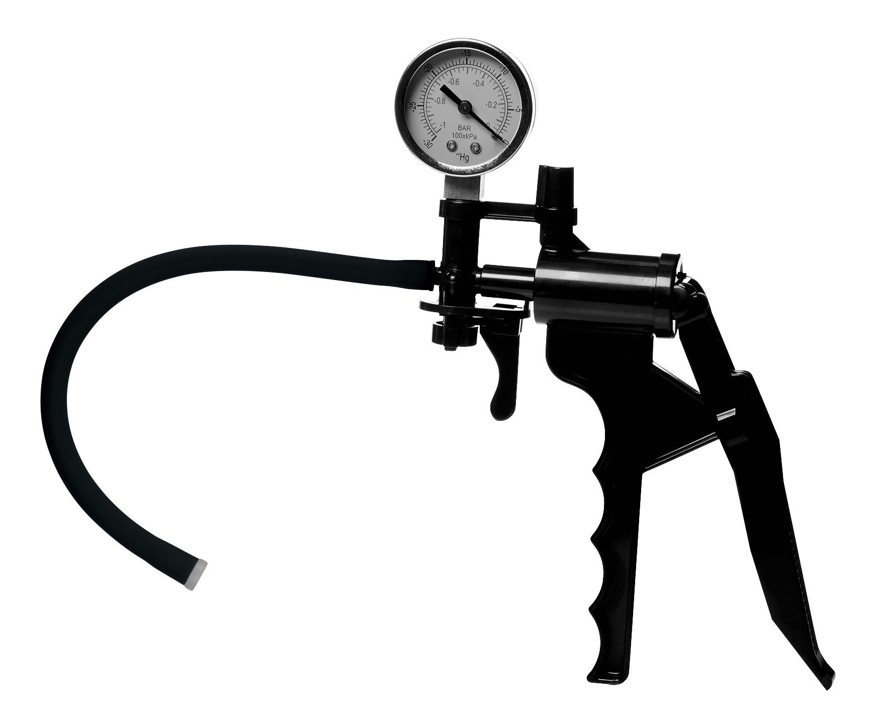 Close-up of a pressure gauge from a clitoris pumping kit