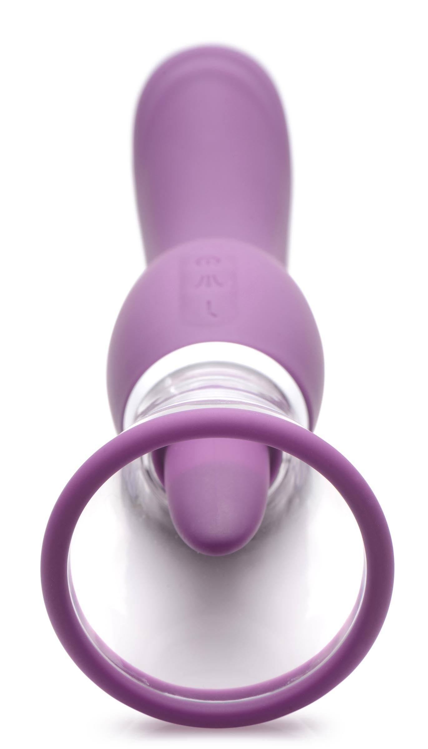 Close-up of the Lickgasm 8x vibrator with its unique circular texture