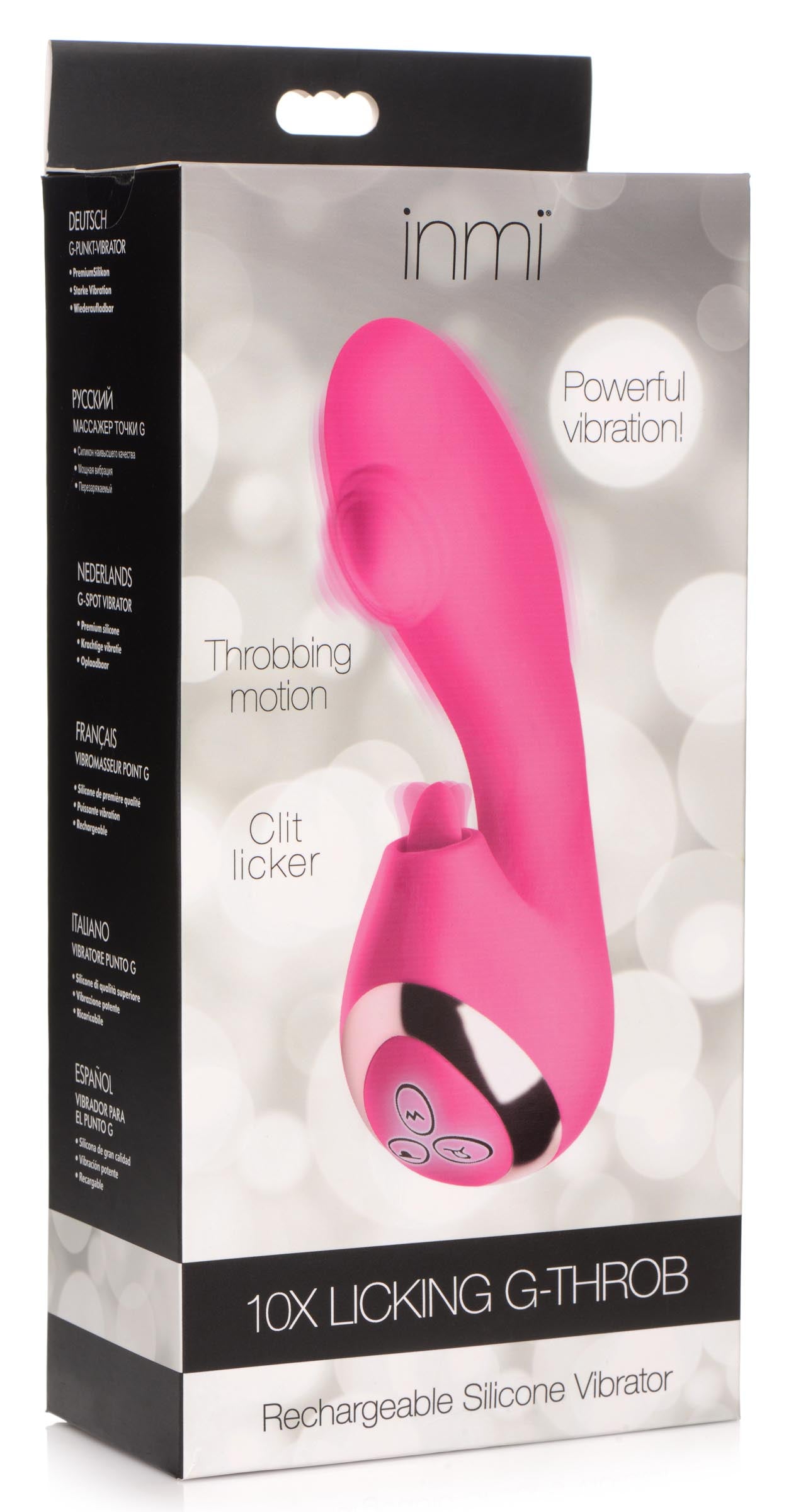 The 10x Licking G-throb Vibrator in its original packaging